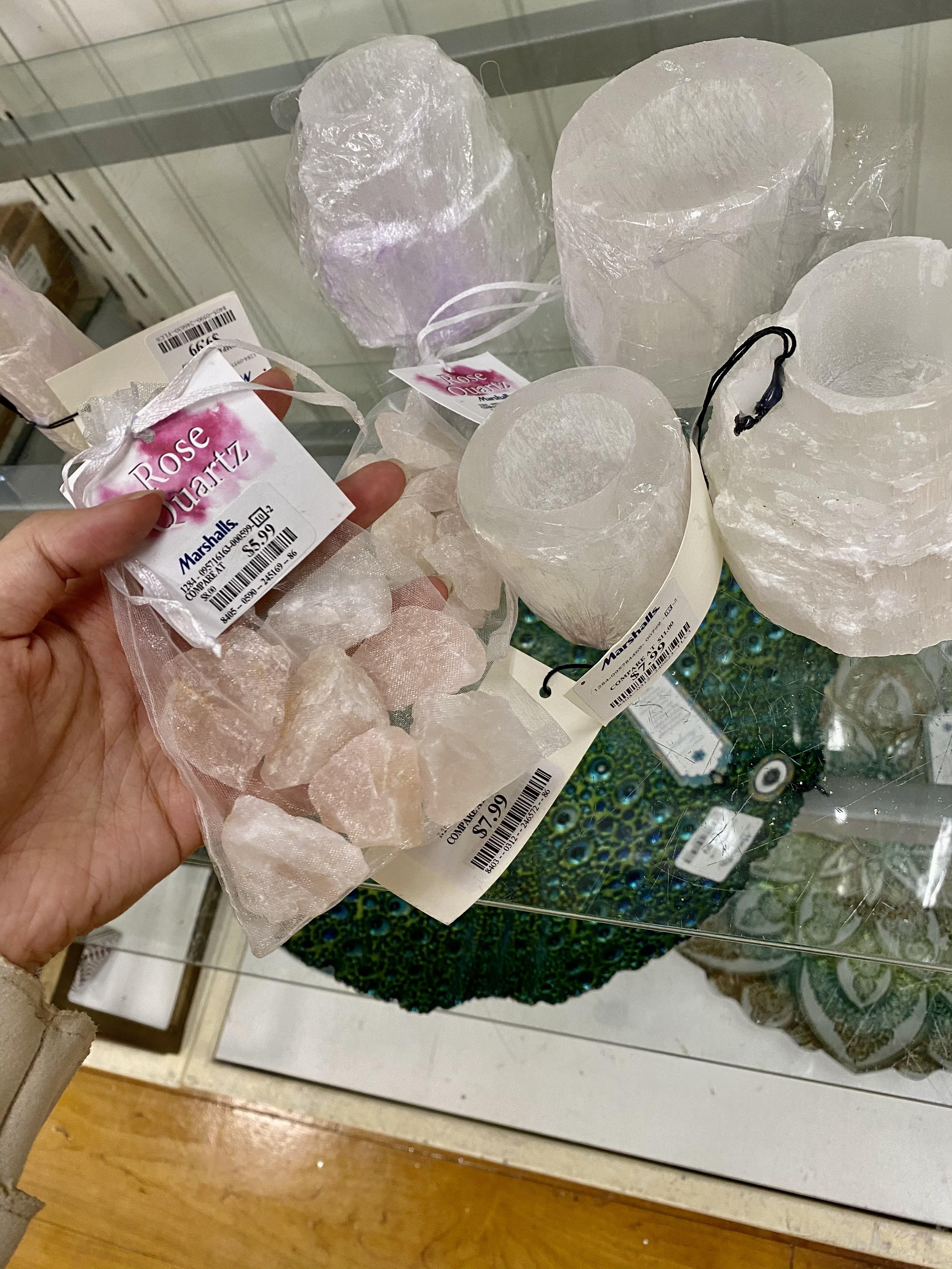 Found at Marshall’s rose quartz and Selenite candle holders r/Crystals