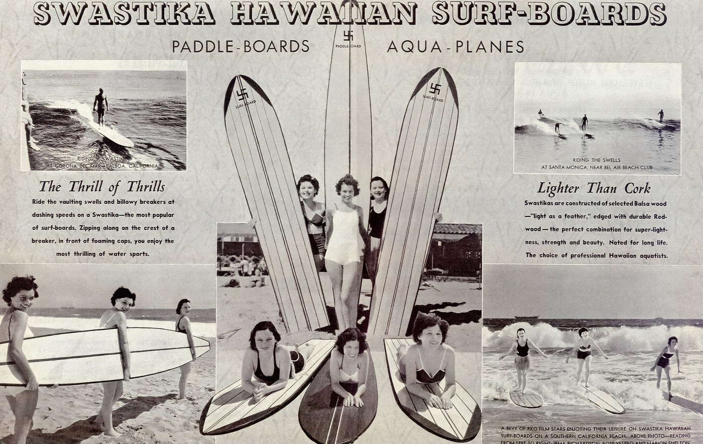 Swastika Hawaiian Surfboards Advertisement 1932 r/vintageads