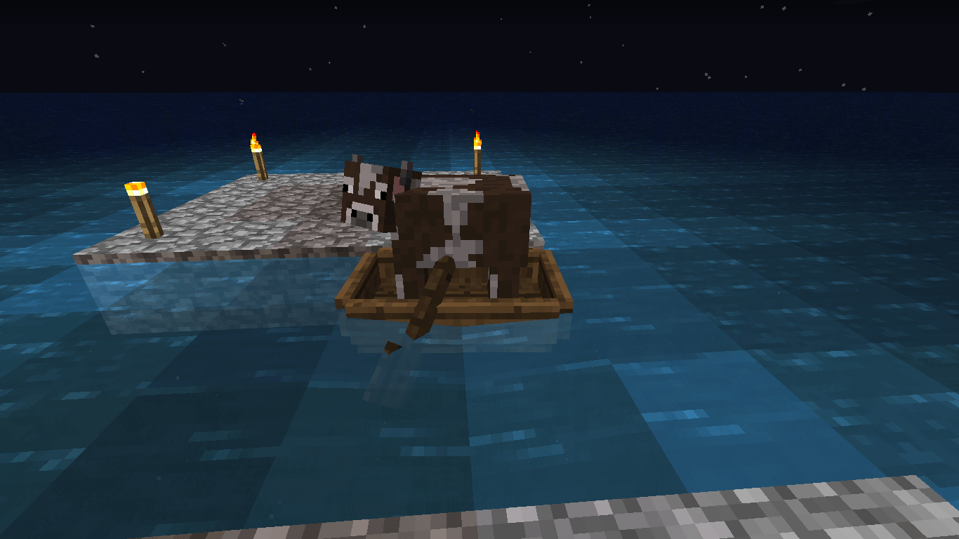 Cow in a boat r/Minecraft