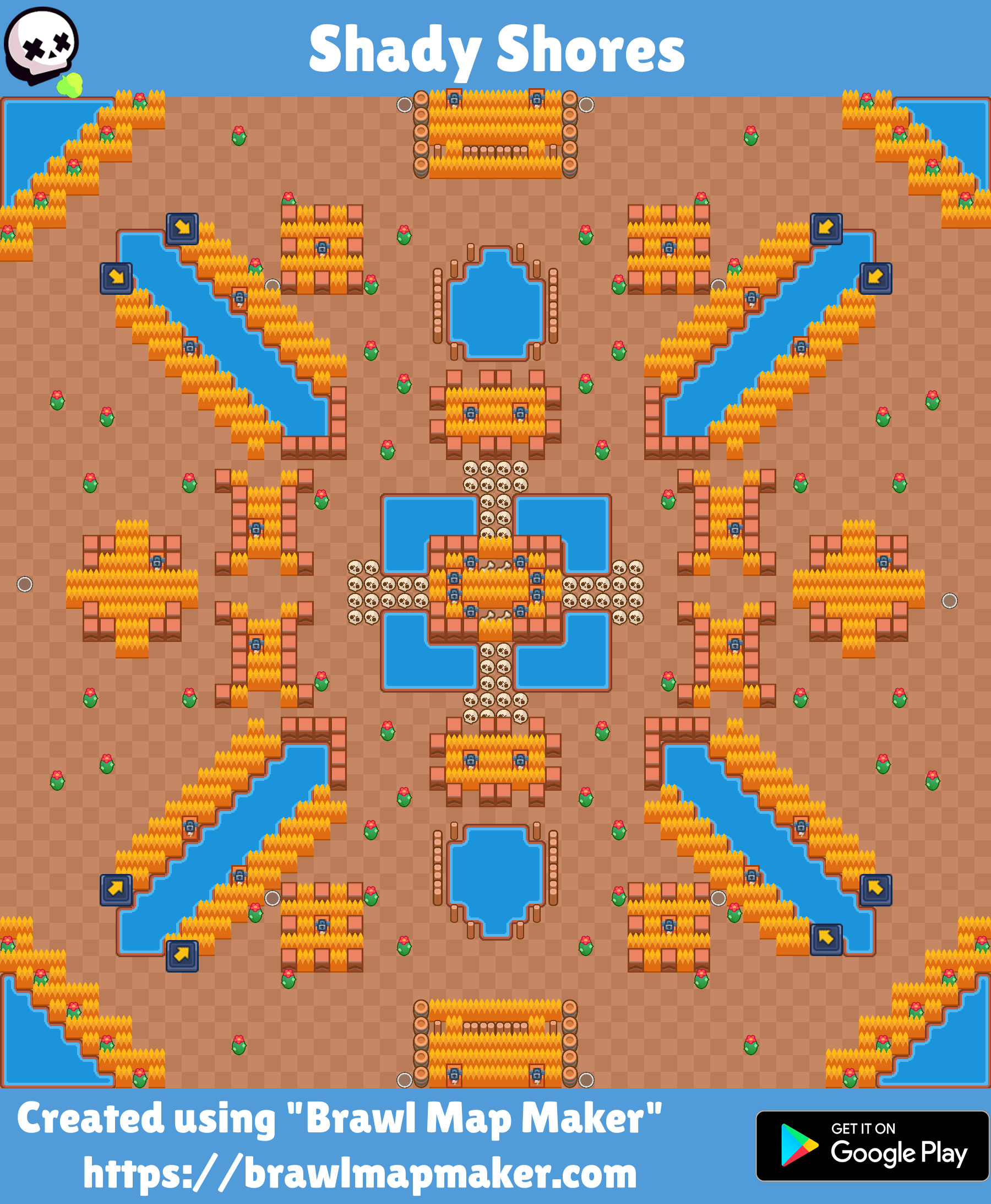 Map Concept Shady Shores r/Brawlstars