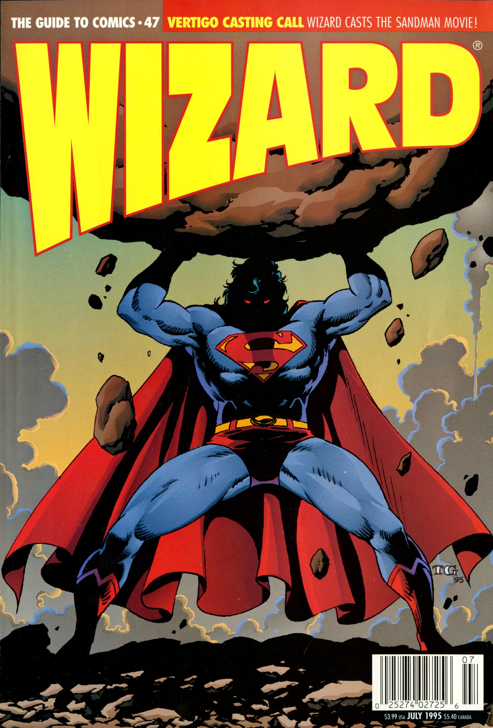 Wizard Magazine 47 cover by Tom Grummett, July 1995