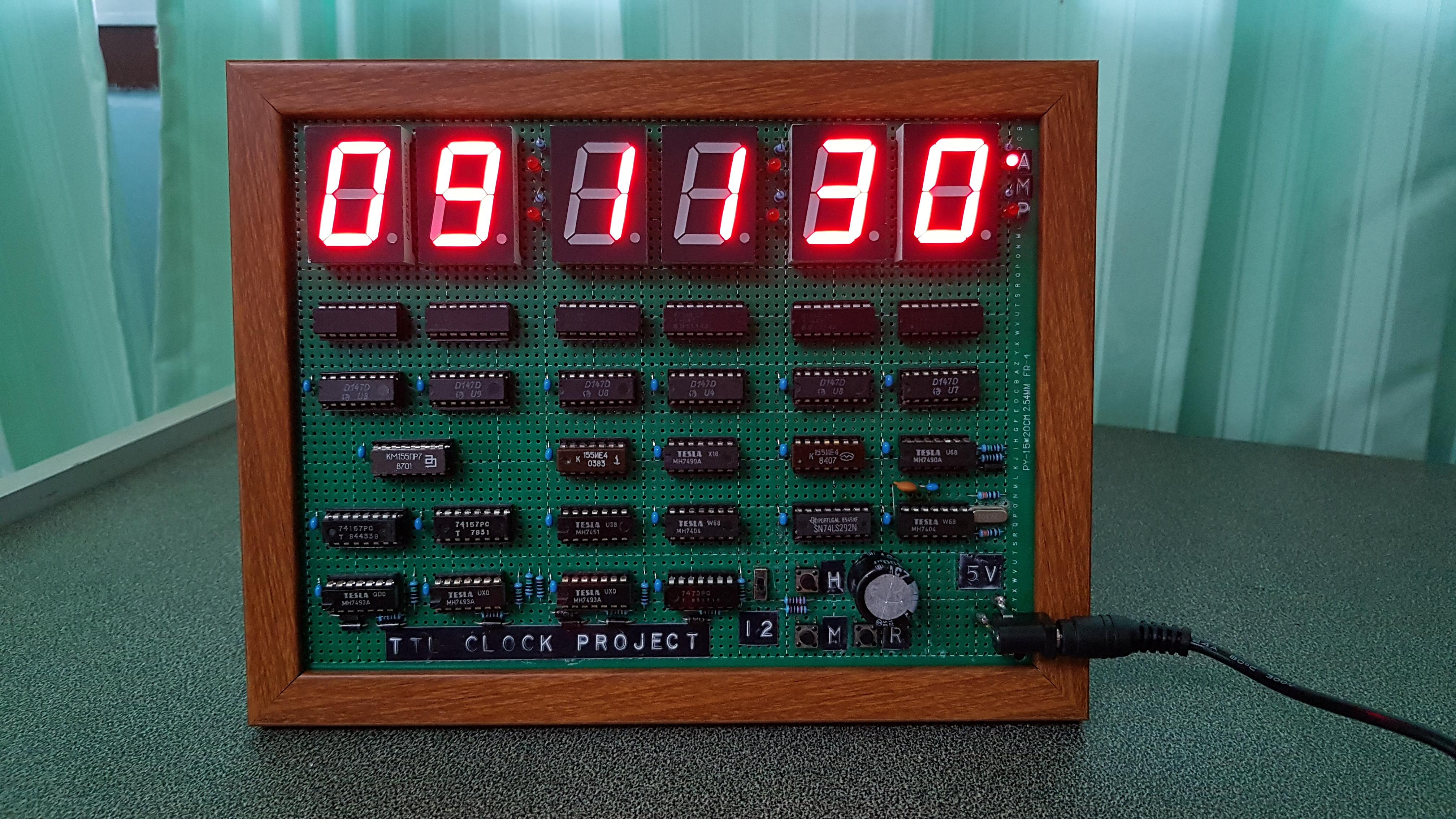 Just completed my 24/12 hr TTL clock. Still have to improve on its