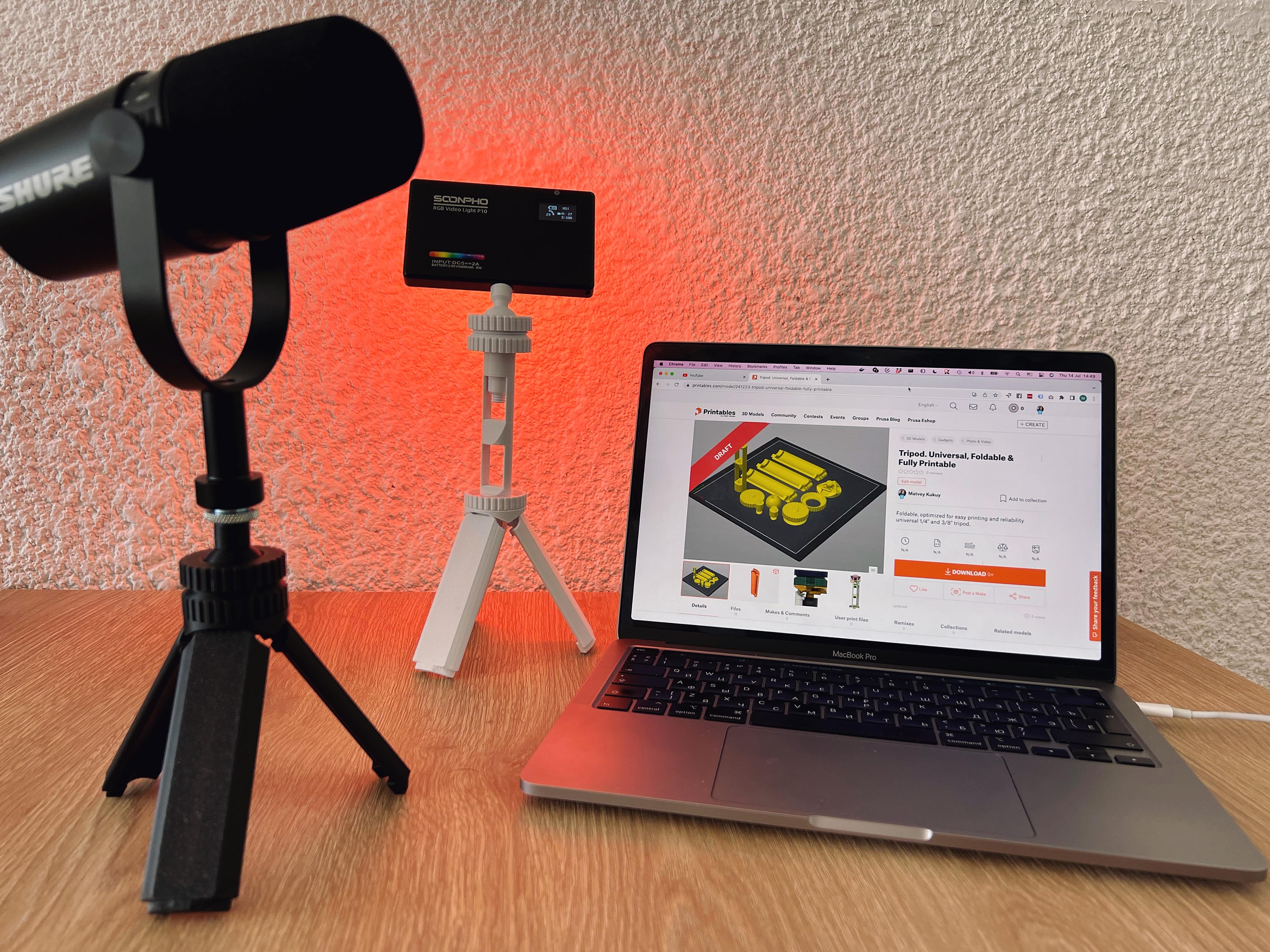 Fully printable & foldable tripod! 3 weeks and a few dozens of reprints