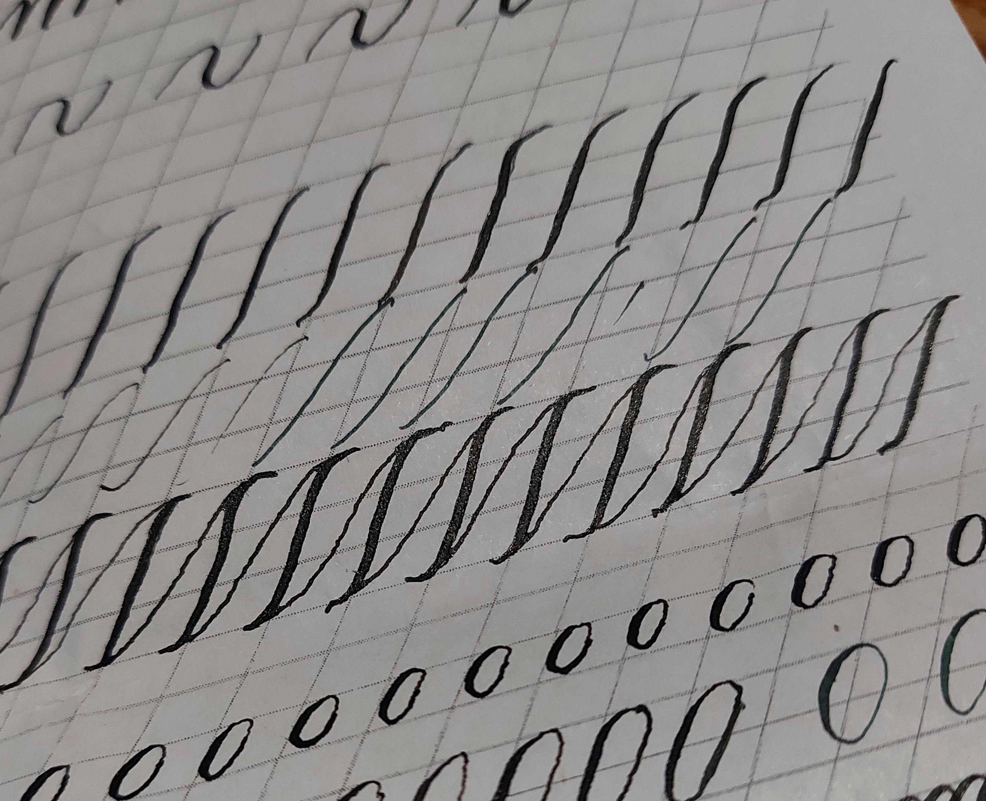 I've started to learn calligraphy, and when I draw thick line towards