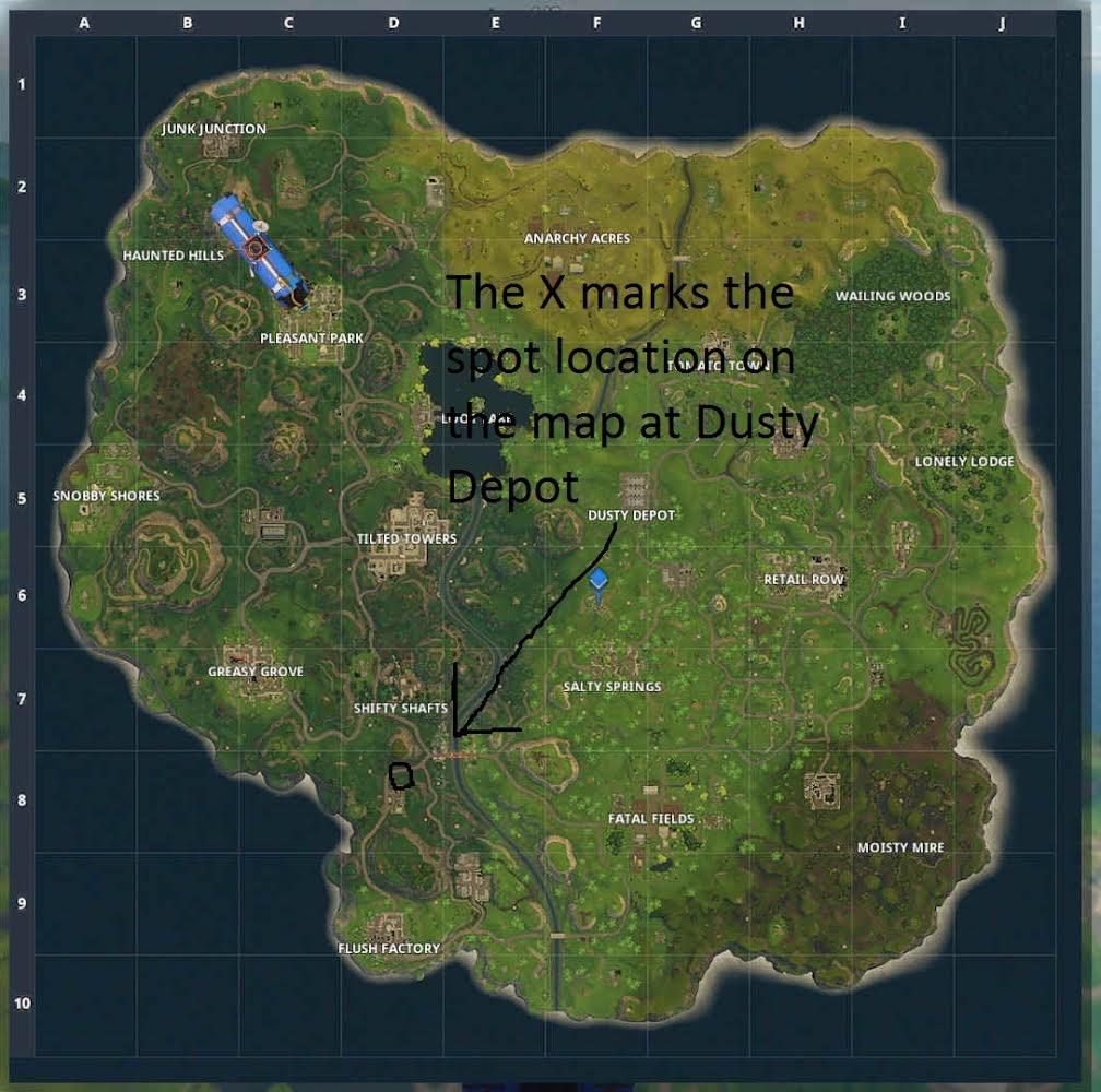 Go here to finish the quest of following the map at Dusty Depot r