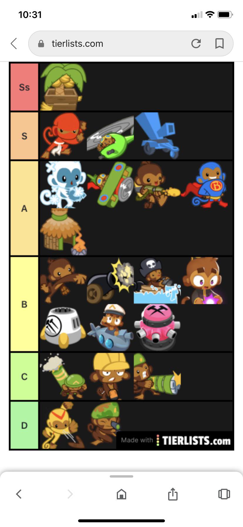 Btd towers ranked on their viability in impoppable mode without