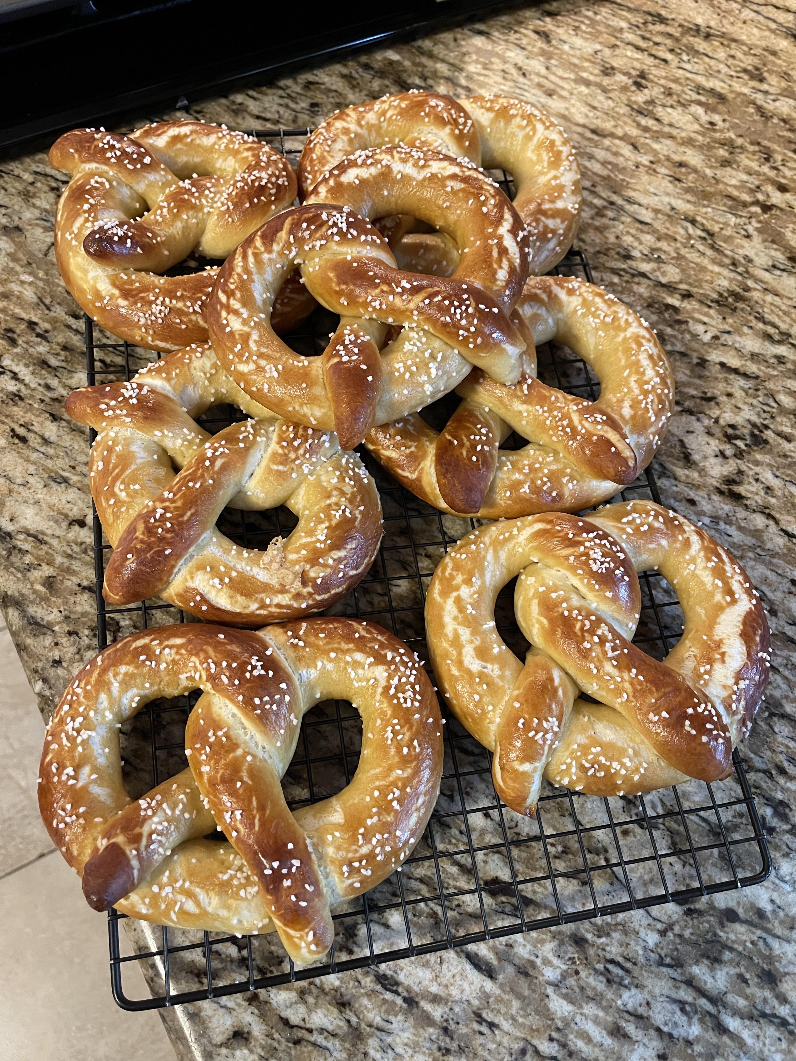 [Homemade] fresh soft pretzels r/food