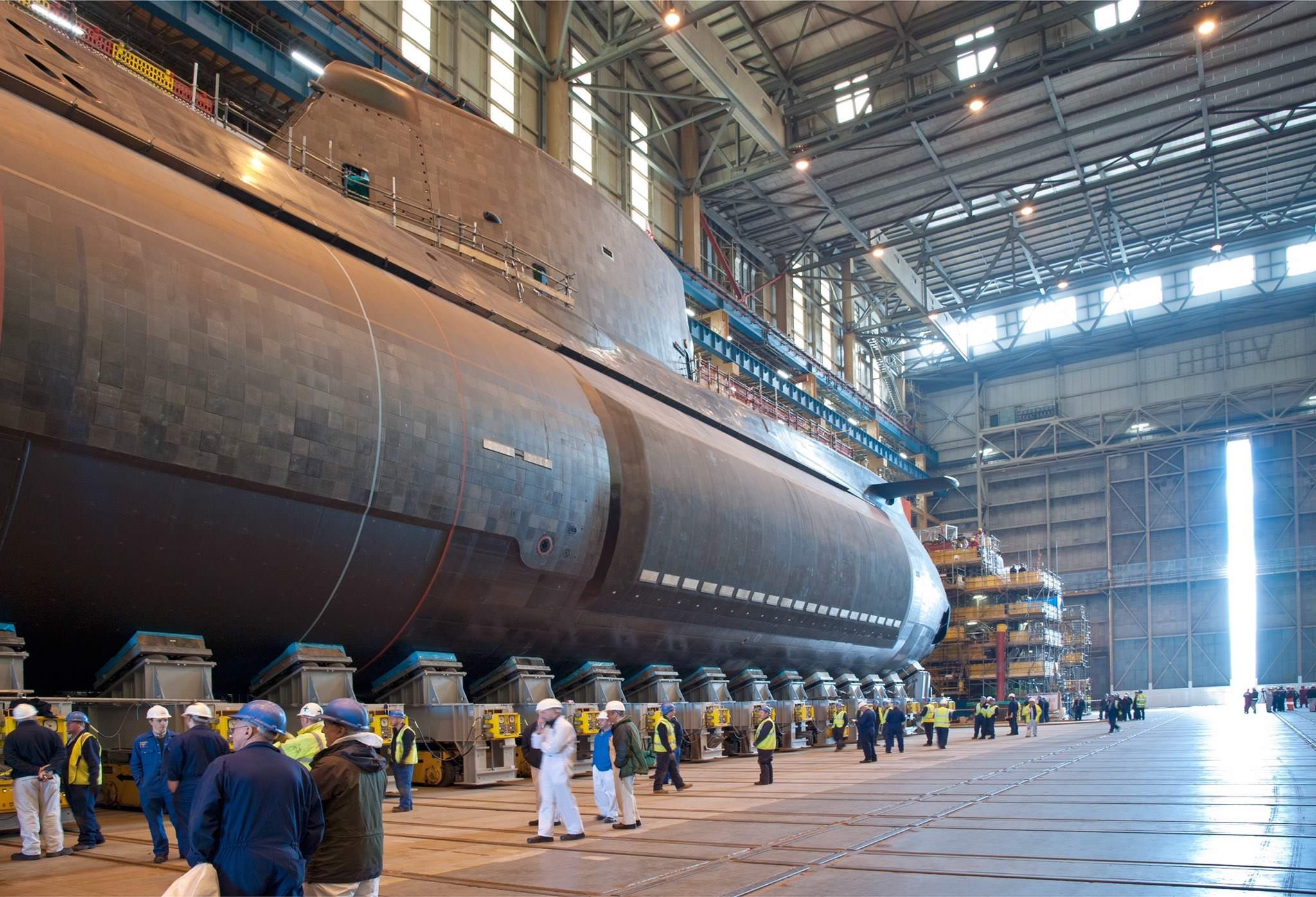 HMS Audacious, 4th Astute class submarine prior to launch [2048 x 1396