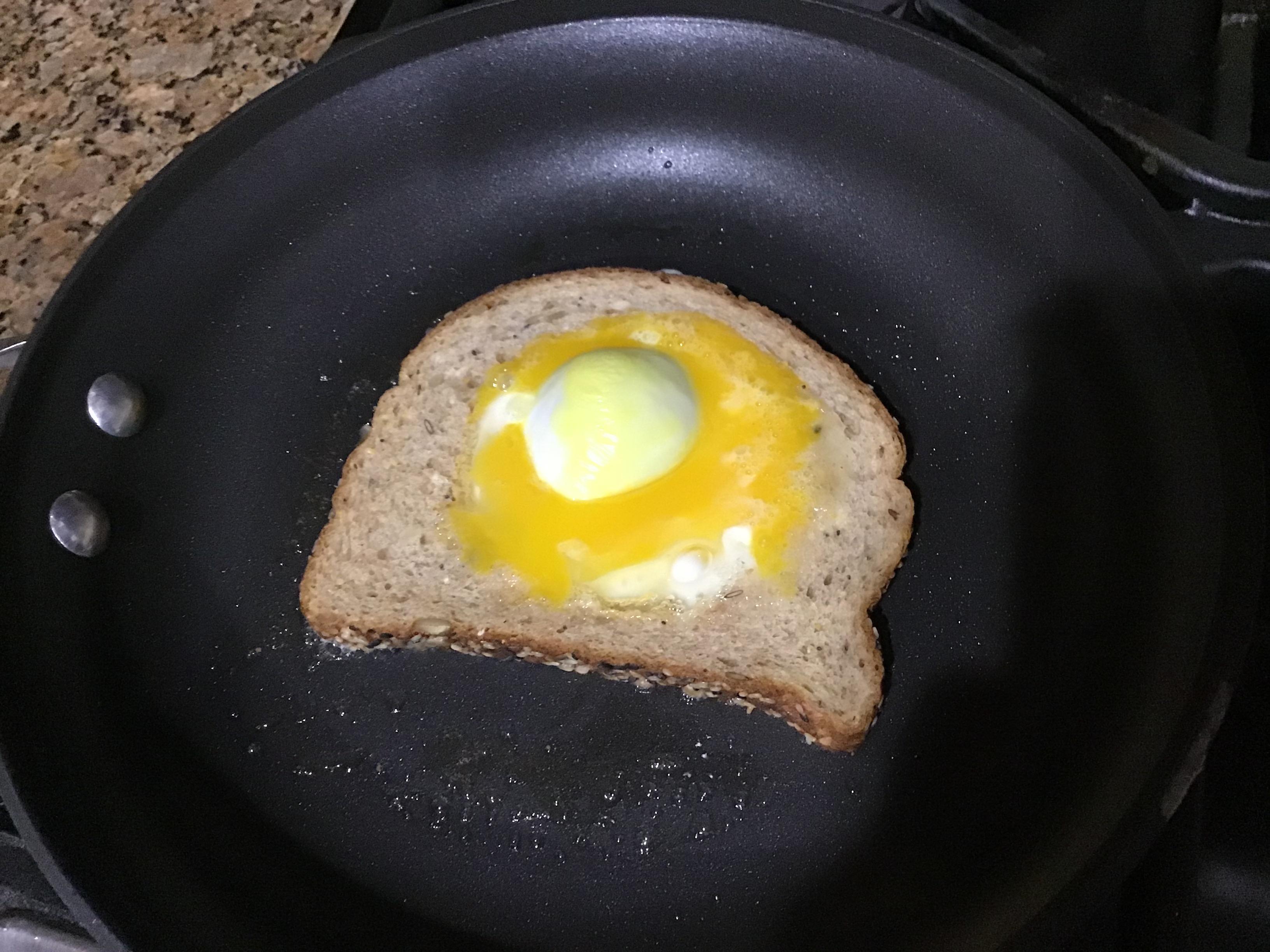 In failing to make an egg in a basket, I managed to turn the egg inside