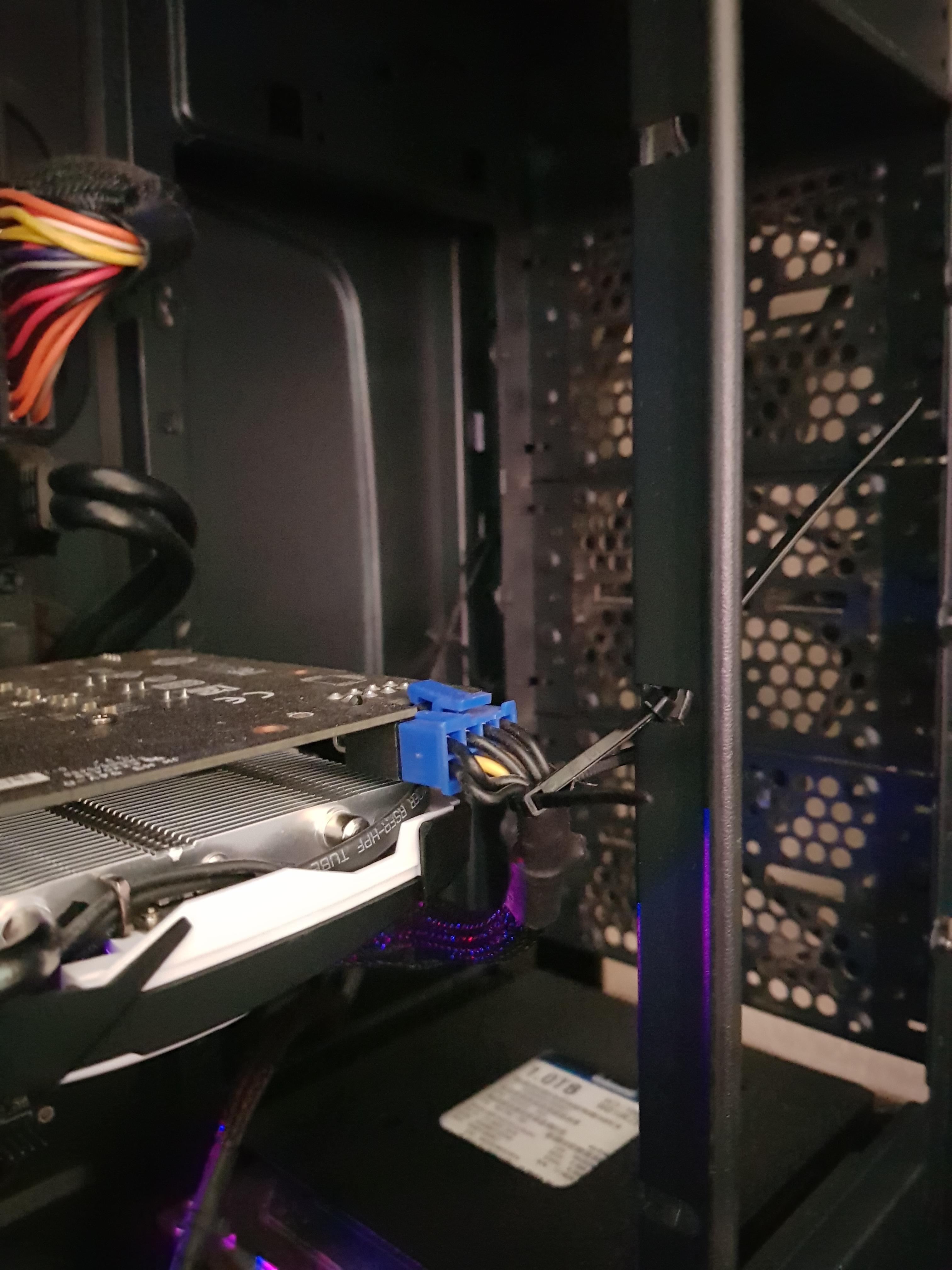 Drooping graphics card? Try zip ties today! r/techsupportmacgyver