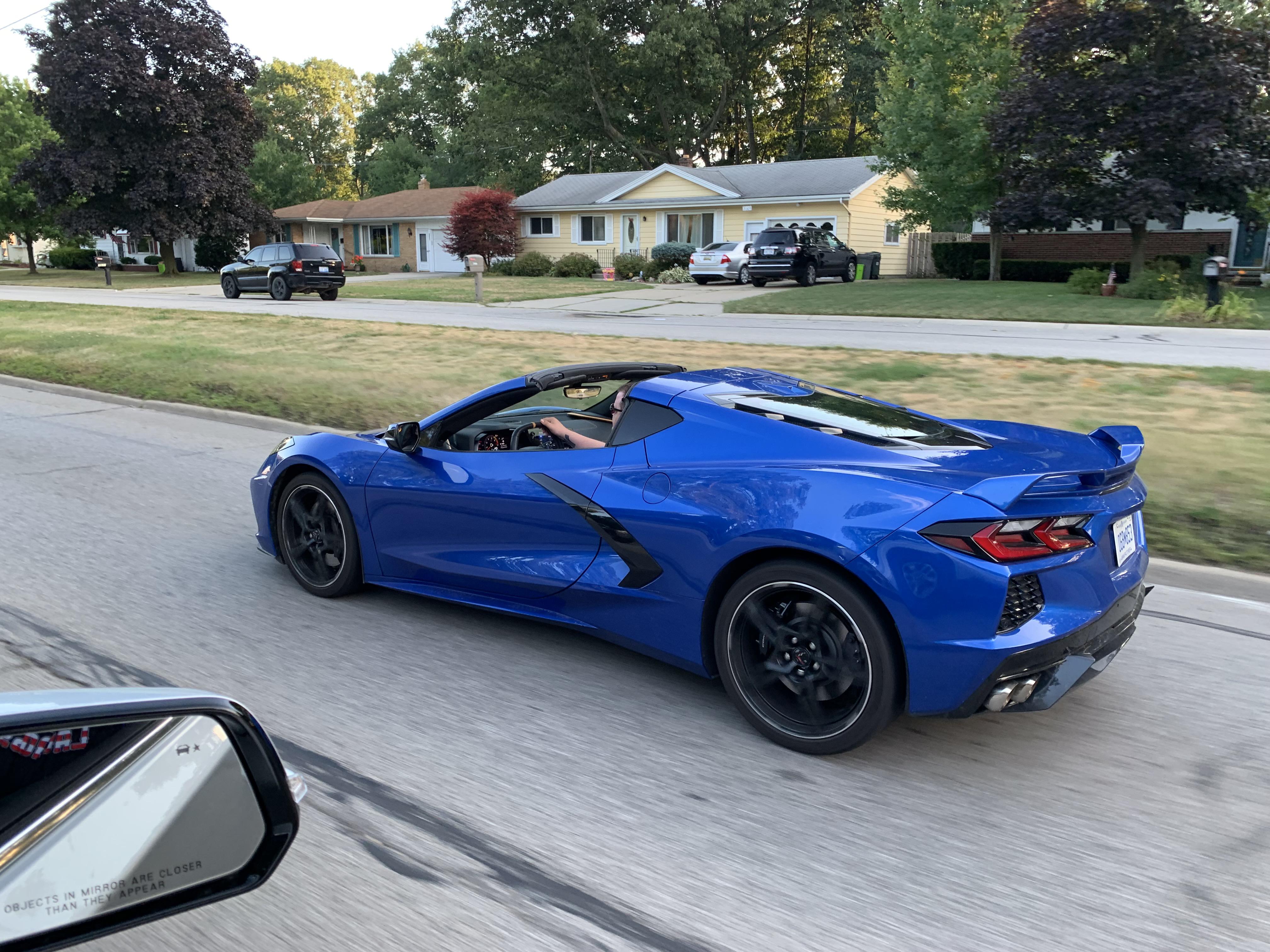 C8 spotted north of Detroit in Elkhart Lake Blue Metallic Corvette