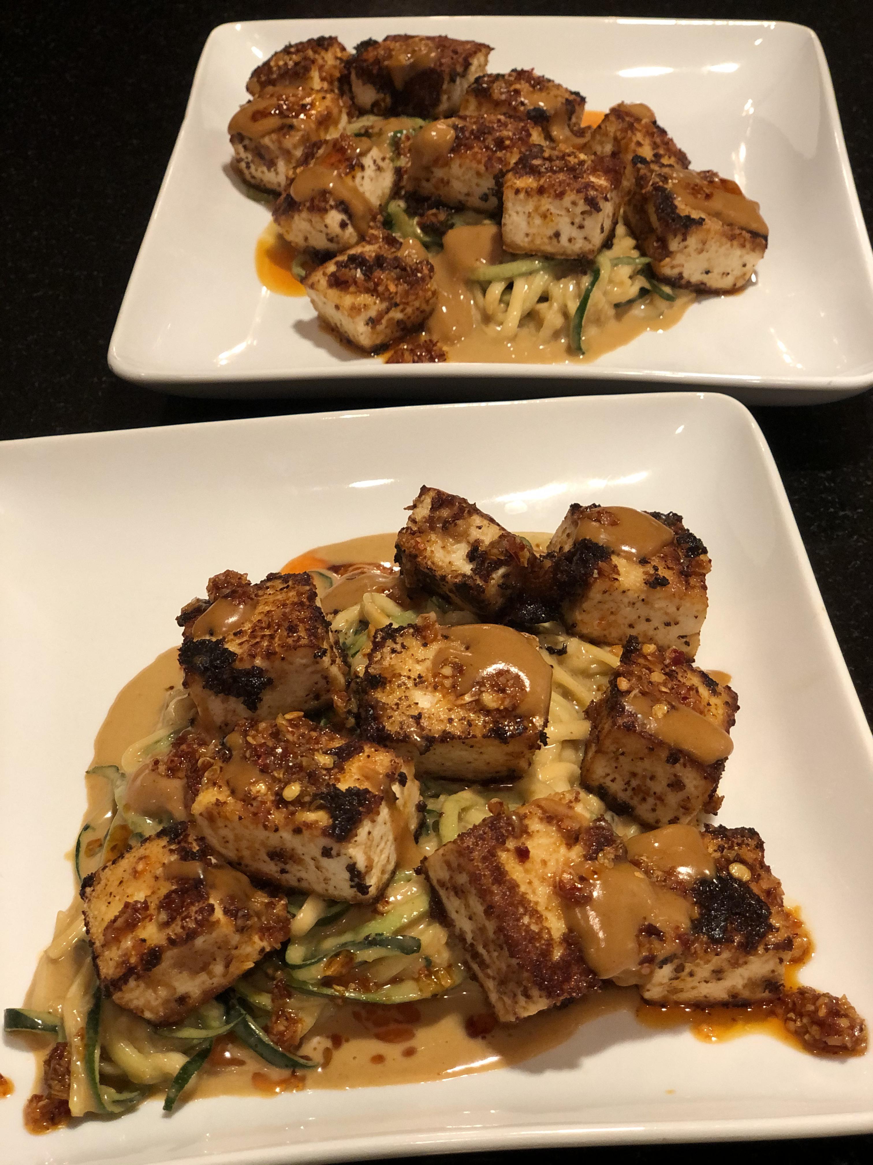 Spicy Tofu Zoodles r/veganrecipes