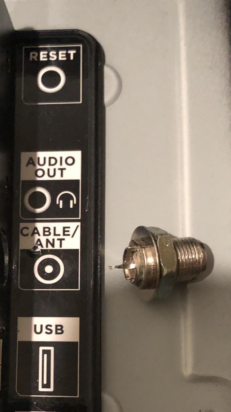 This TCL tv is only MEANT to last 2 years? Antenna coax connector broke