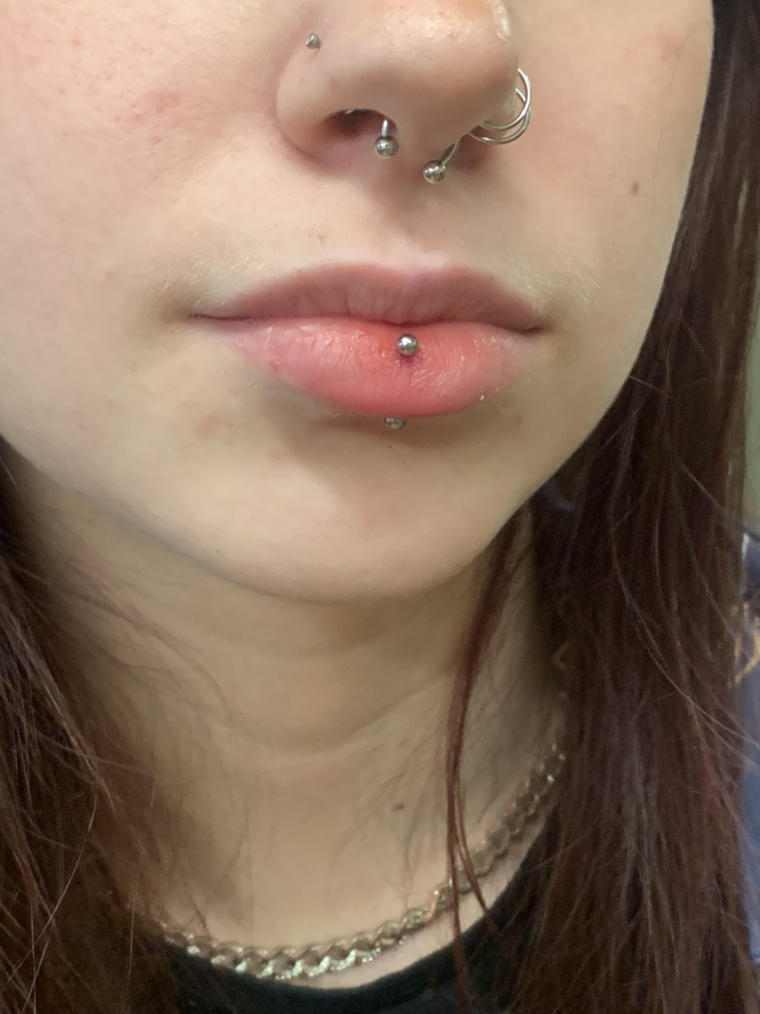 Piercing apprentice here, how’d I do on the vertical labret ? r