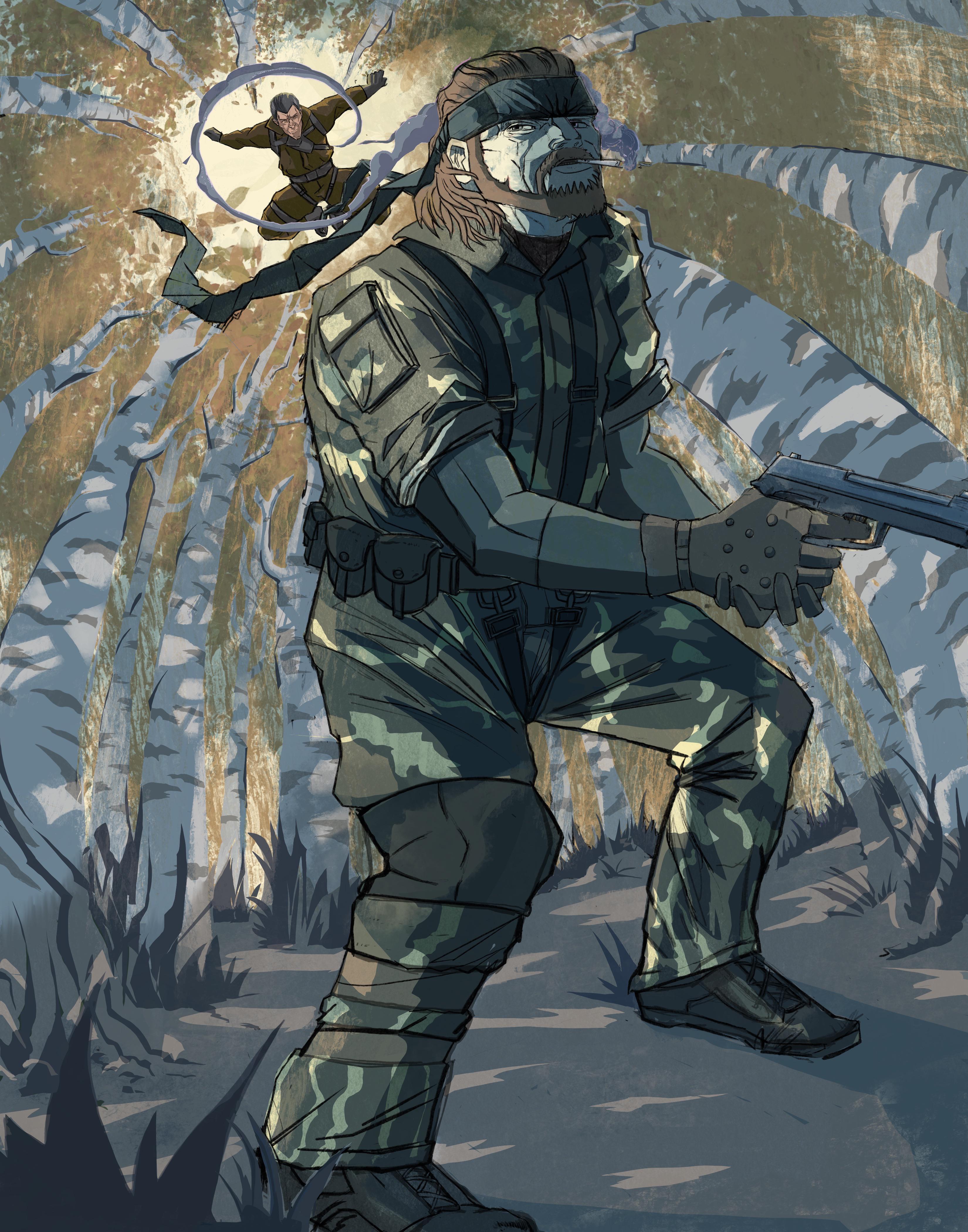 My metal gear solid fan art, snake meets The Fear