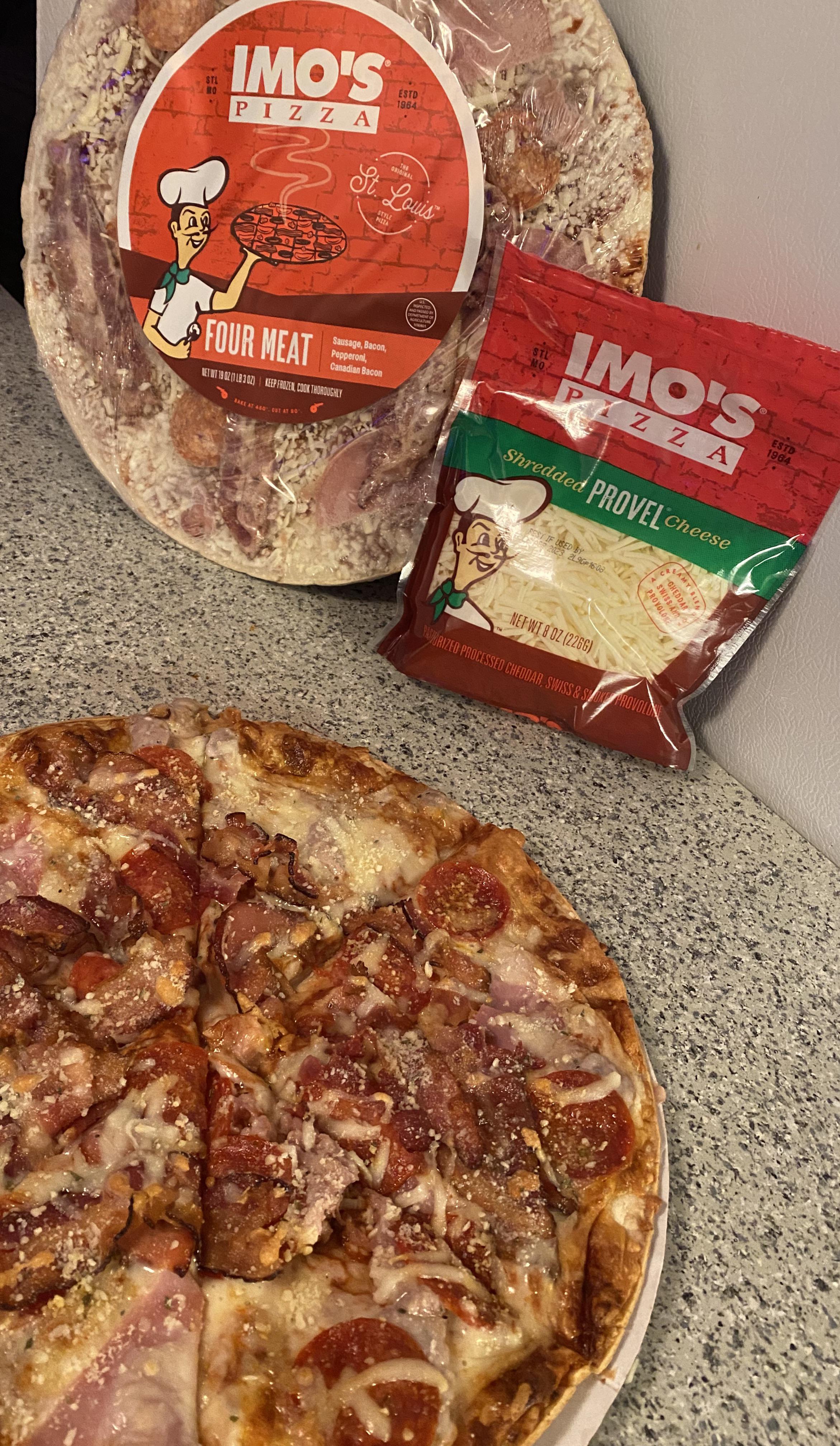 These frozen Imo’s pizzas are really good, especially with added Imo’s