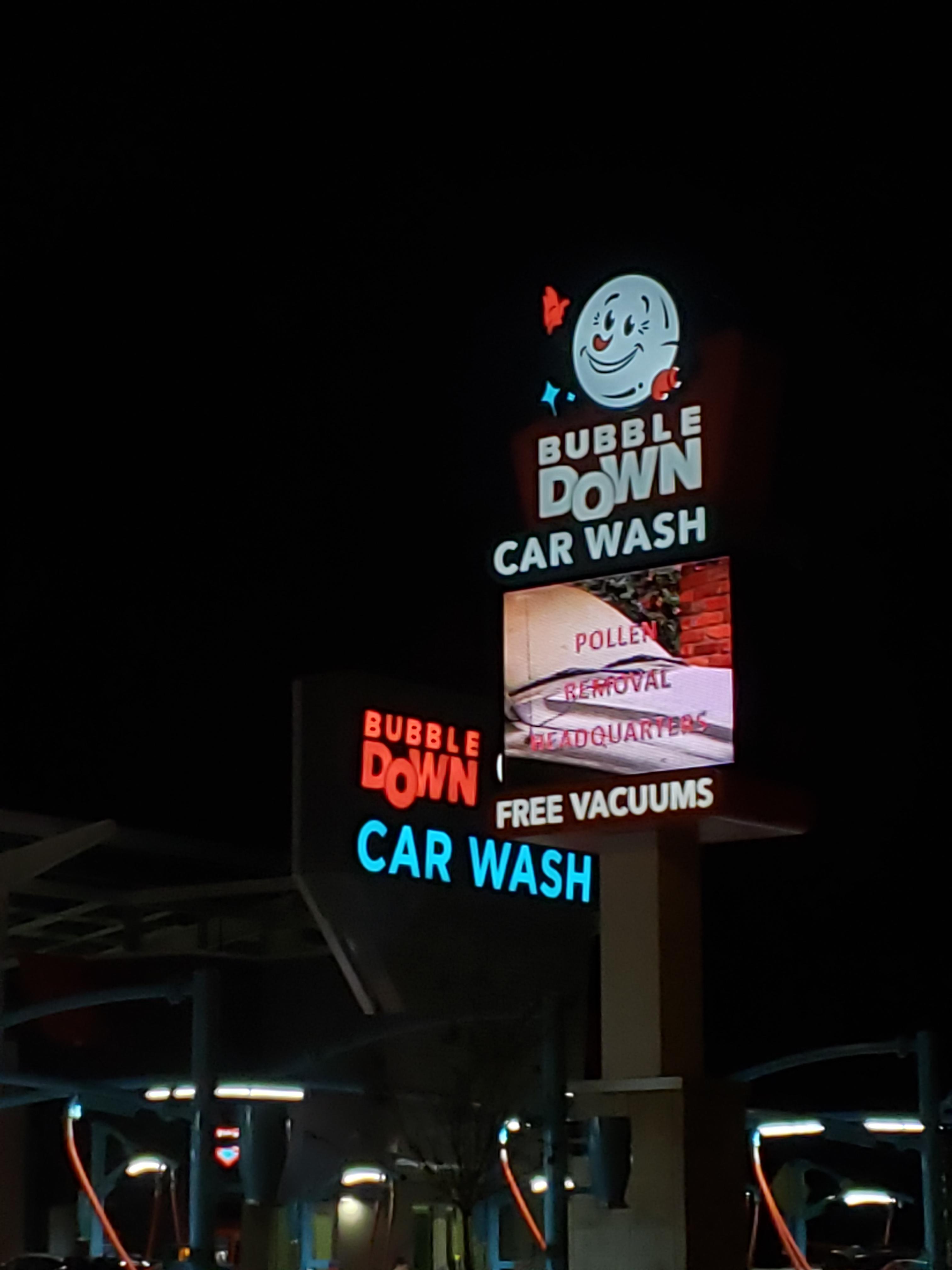 Seen on Bubble Down Car Wash on Nebraska Avenue. The pollen is