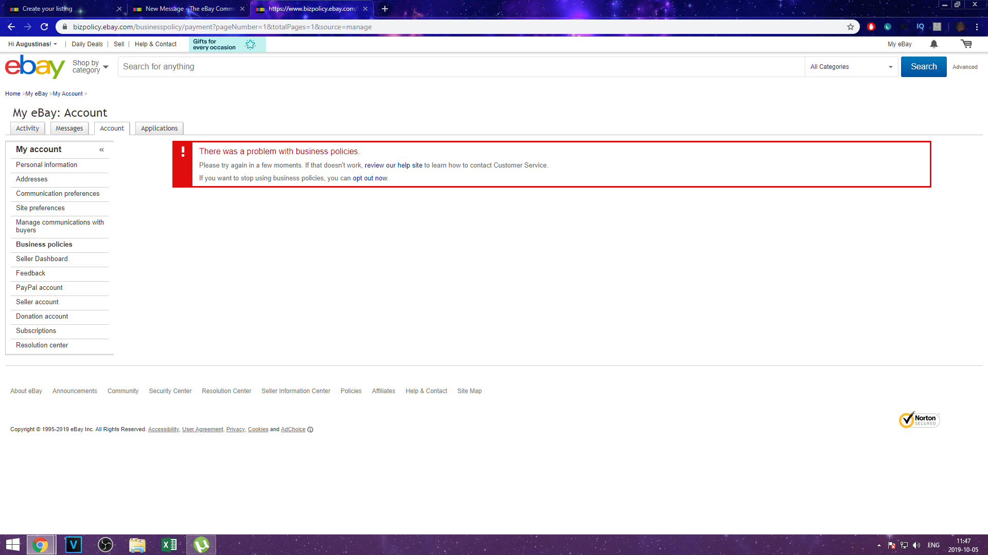 Has anyone had this problem? I can't create a payment policy. I