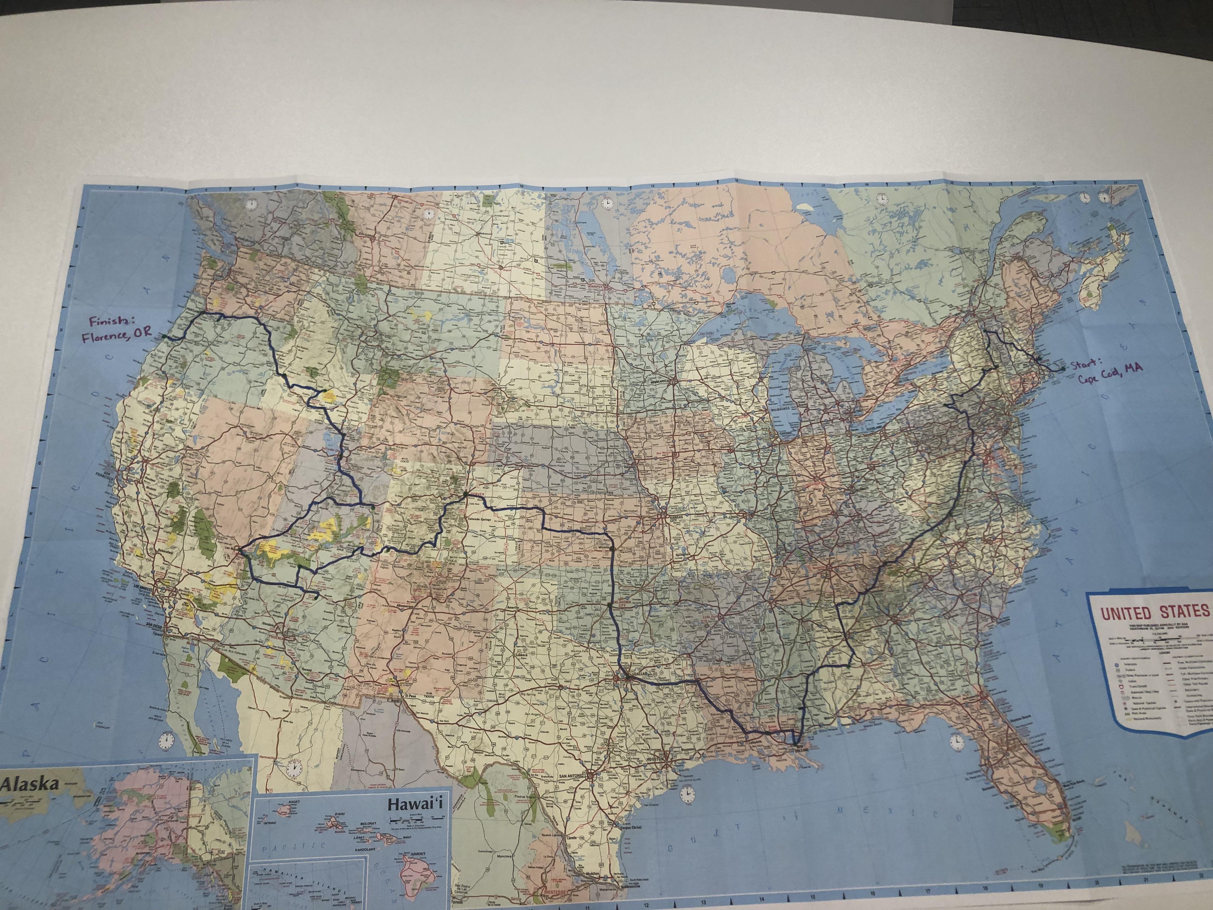 The planning of an insane road trip with too many points for Google