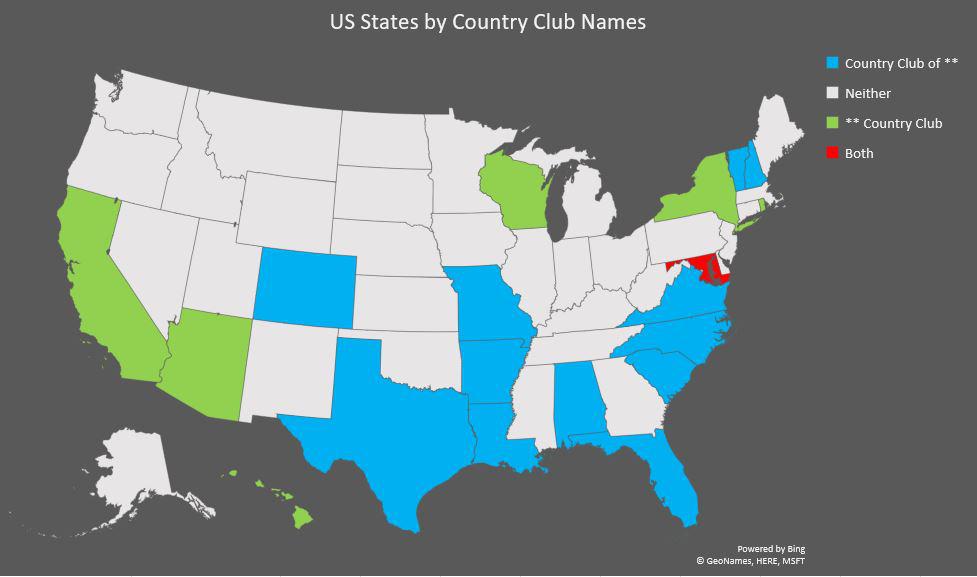 Does your state have a "[state] Country Club" or "Country Club of