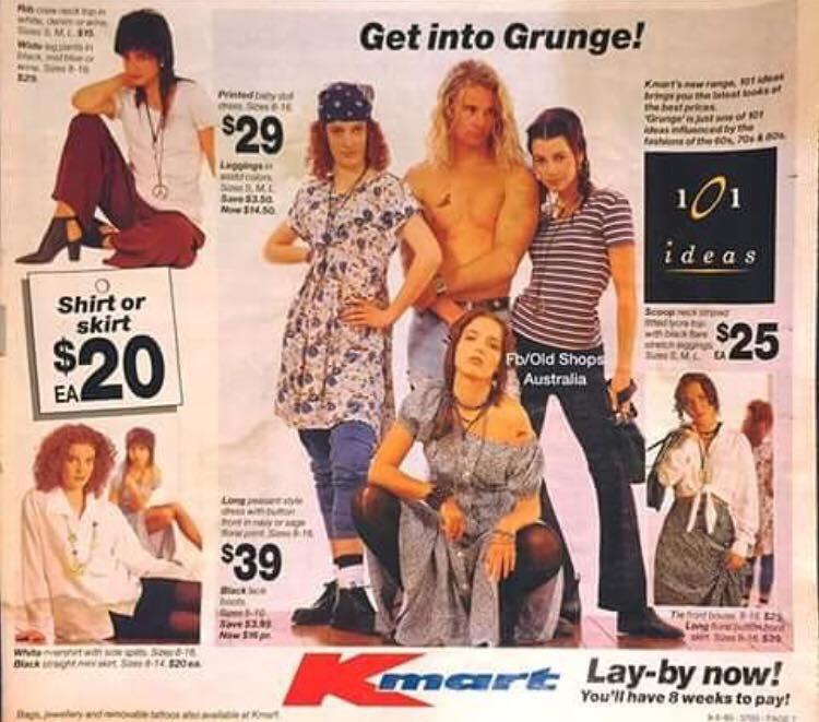 Get into Grunge! (at Kmart!) Vintage ad from Kmart Australia (this