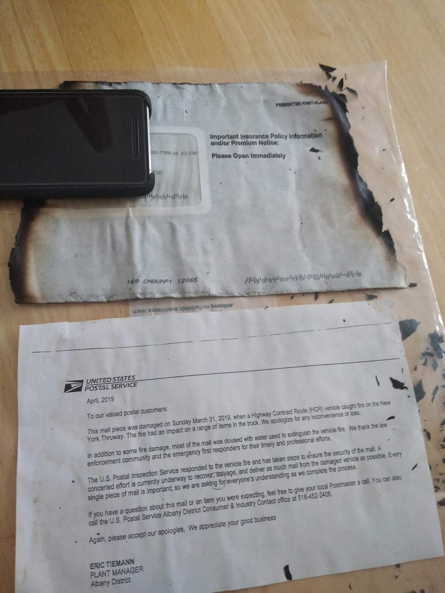 A mail truck was in a a fatal accident and my mail still got delivered