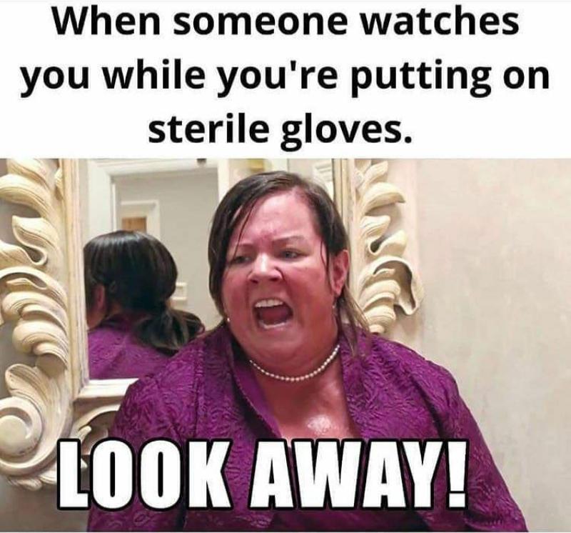 Practised putting on sterile gloves for the first time today. r