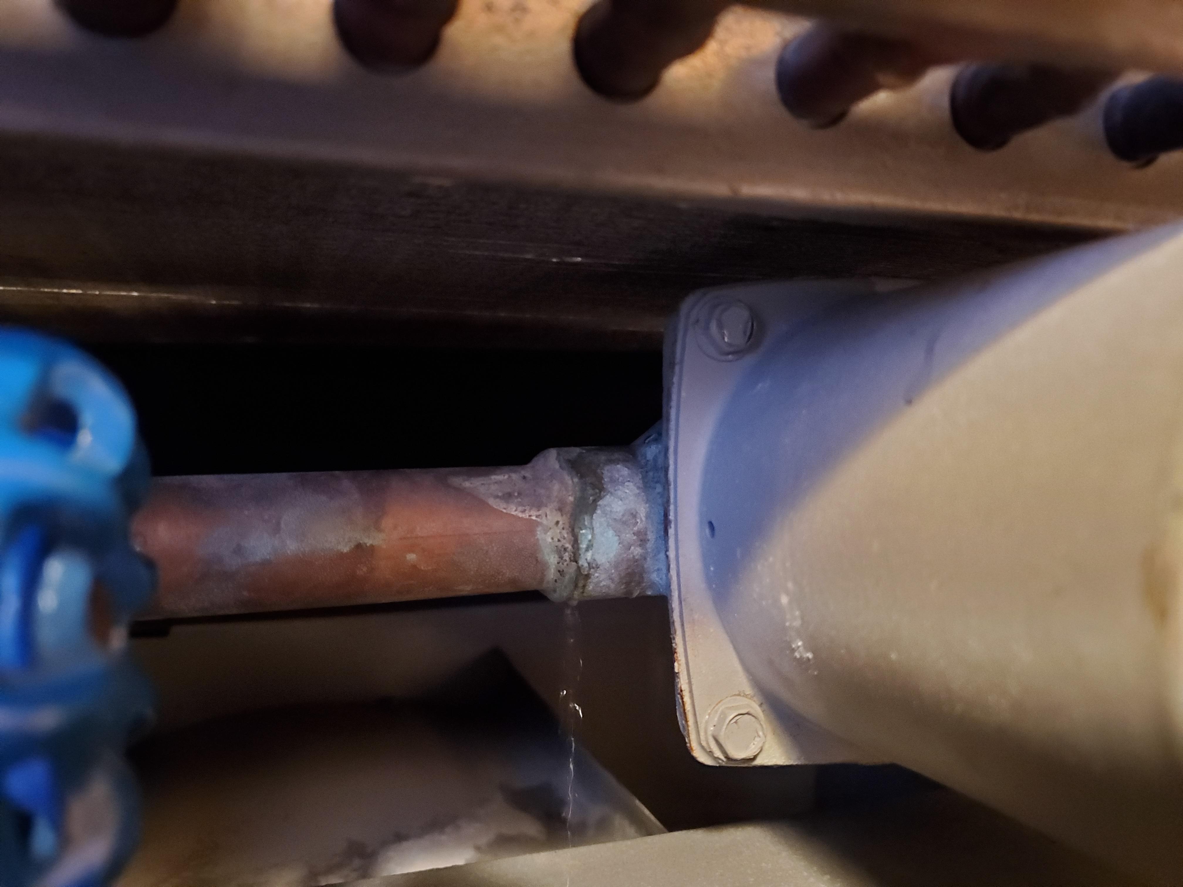 Heating coil leaking on blower and circuit board. r/HVAC