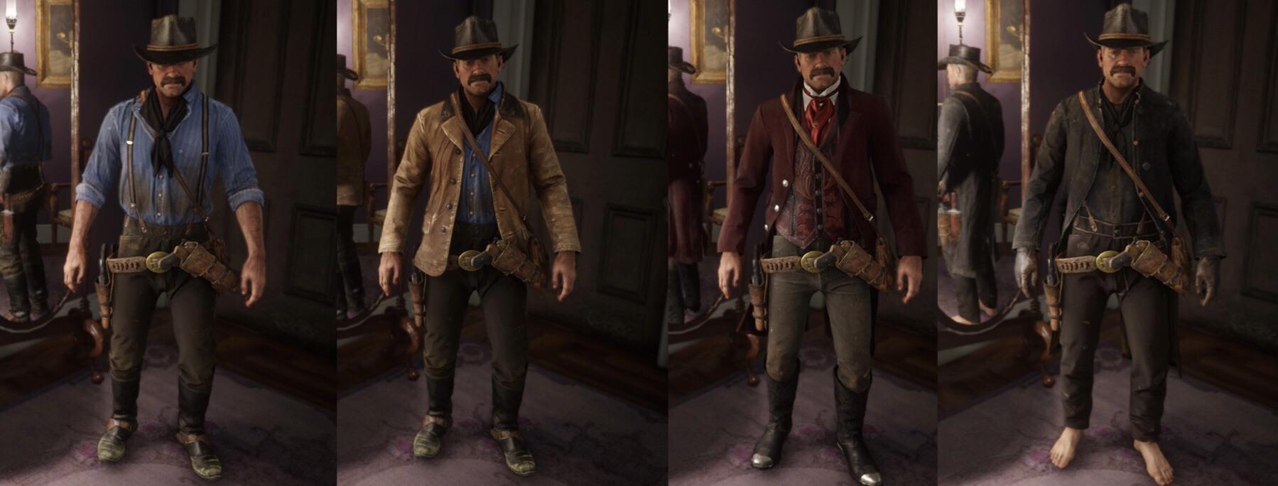 All my outfits for Arthur from different chapters (2, 3, 4, 6) r