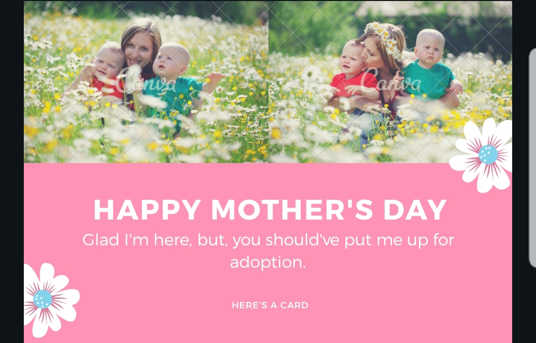 Alternative Mothers Day Card JUSTNOFAMILY
