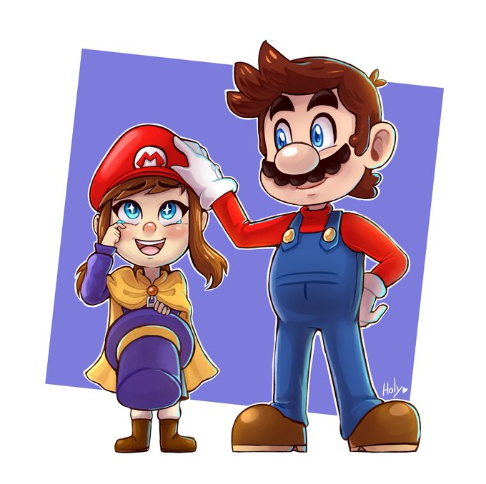 Mario gives Hat Kid a pat [A Hat in Time] headpats