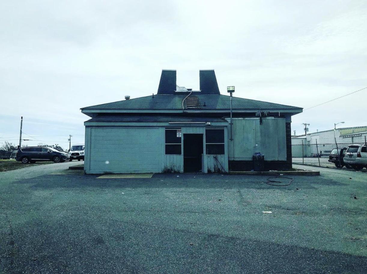 Pizza Hut turned rundown enterprises car rental. The refrigerator unit is still attached to the