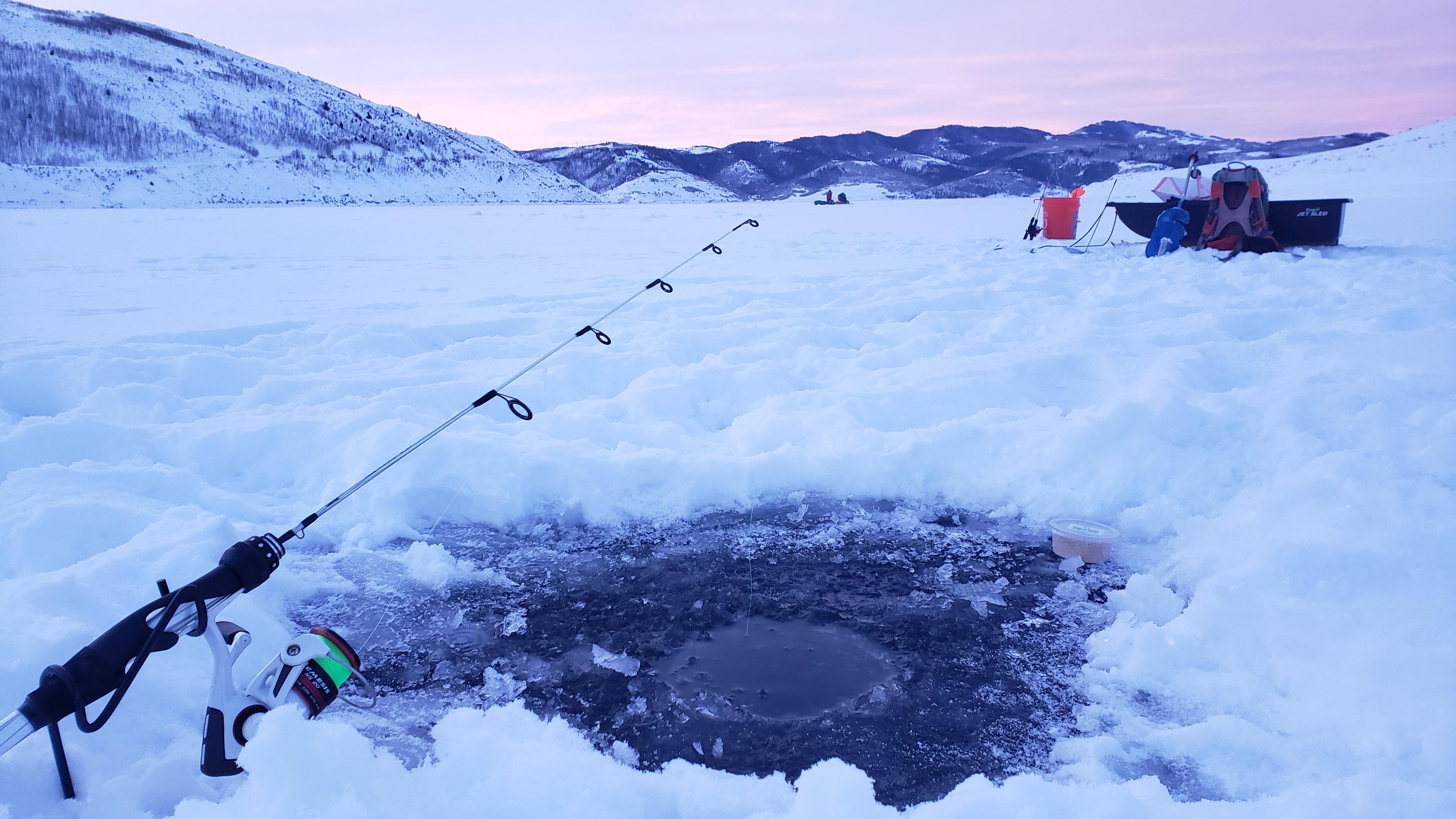 Early morning at Strawberry reservoir Utah. r/IceFishing