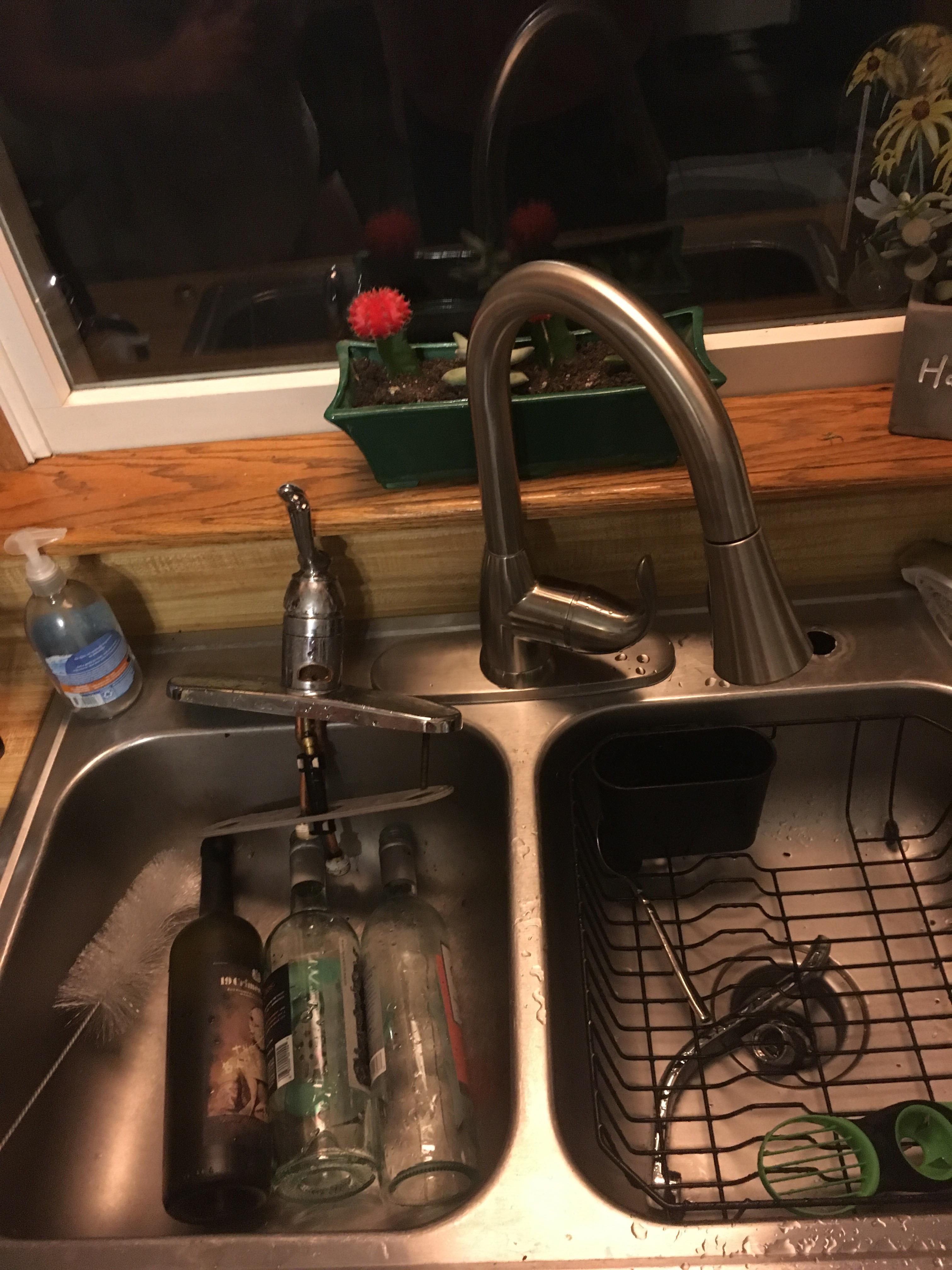 Broke my faucet washing wine bottles... r/Plumbing