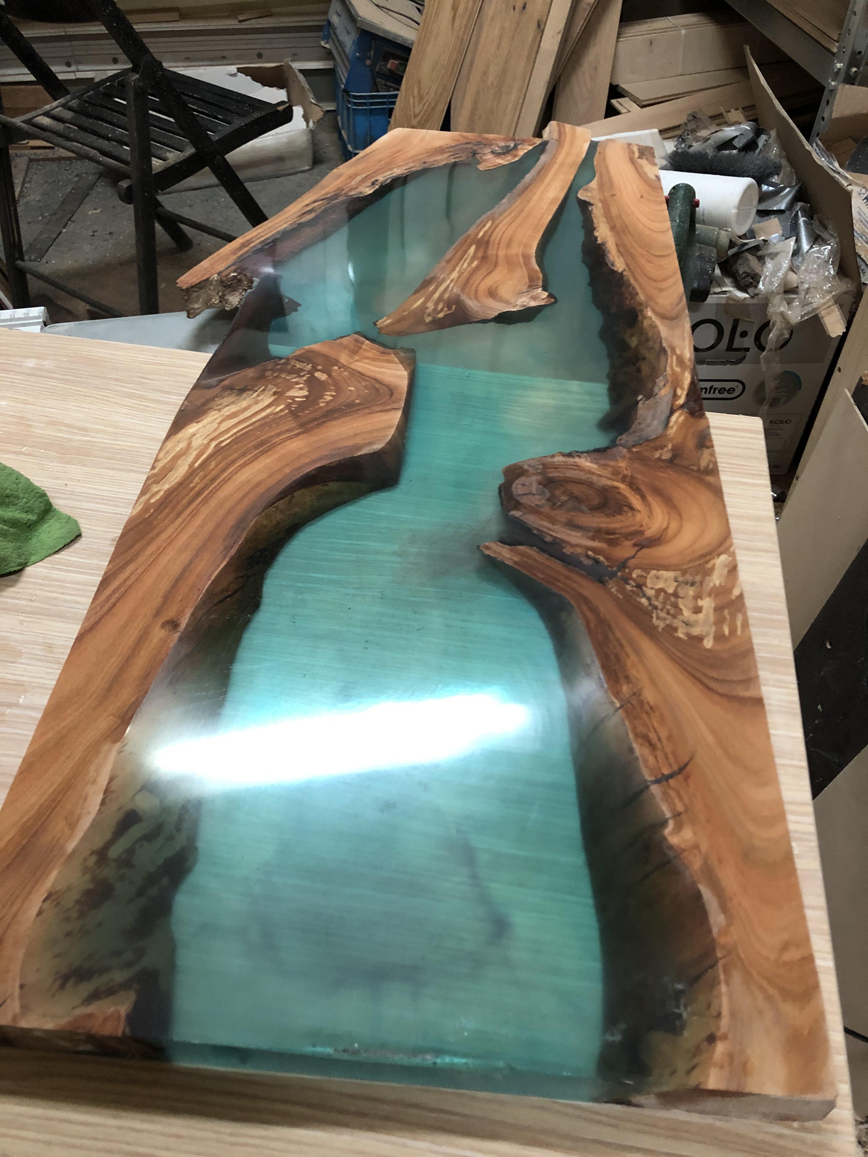 Cherry wood with epoxy r/woodworking