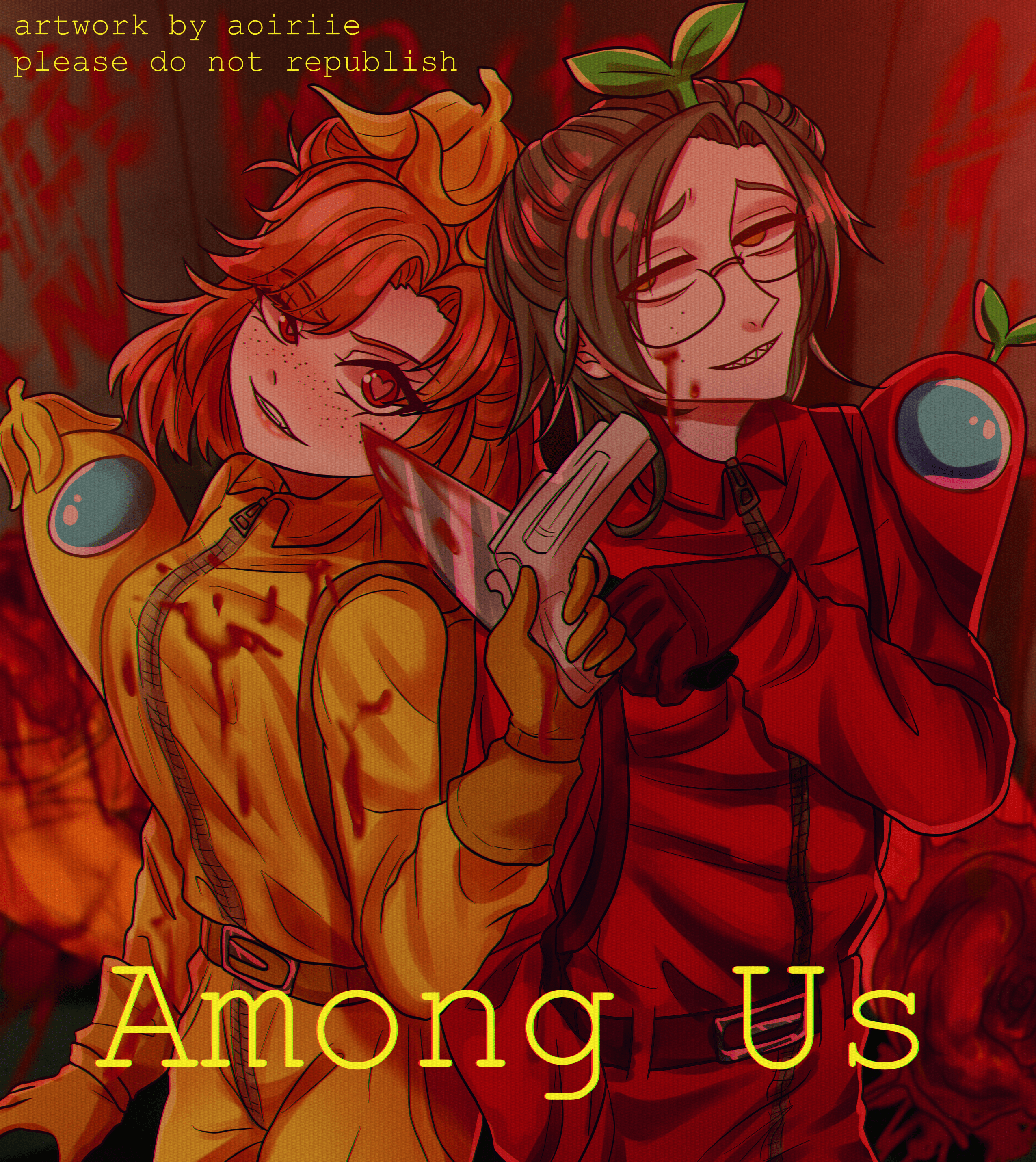 Among Us Fanart Human Orange AMONGAUS