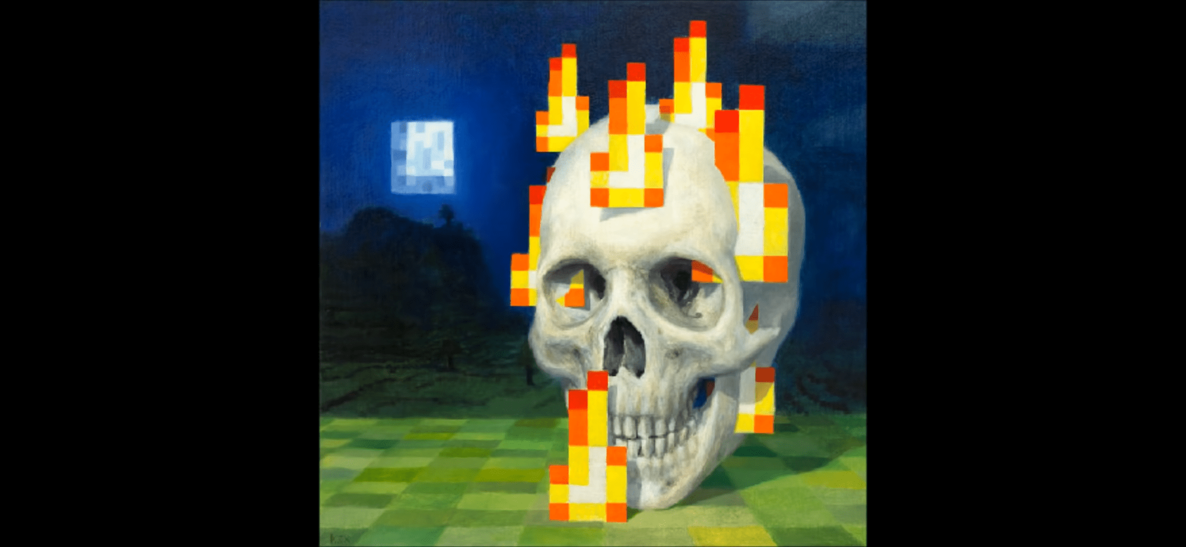 A minecraft painting after it's been unpixelated r/196