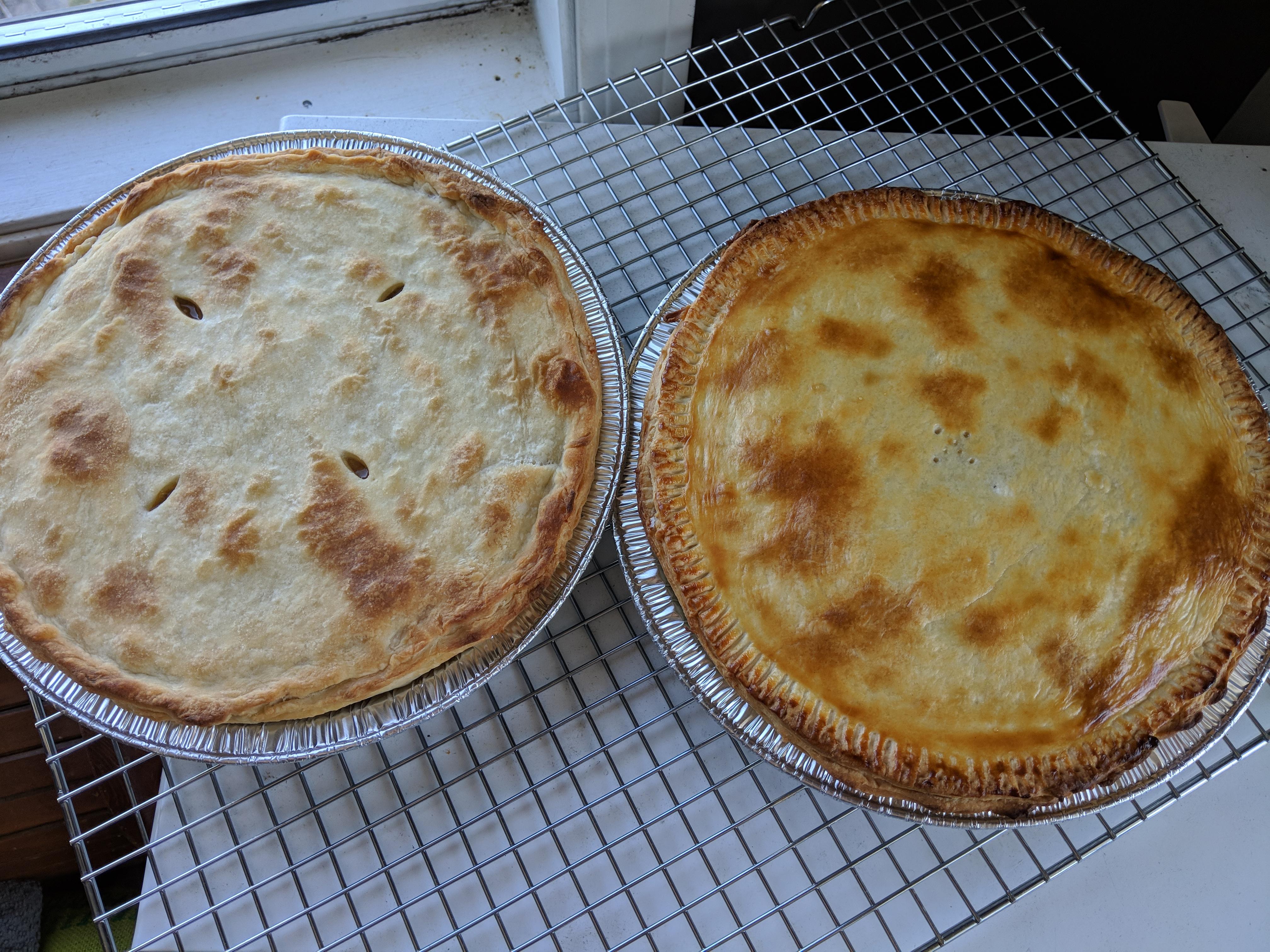 Homemade turkey pot pies (first time) egg wash on first one