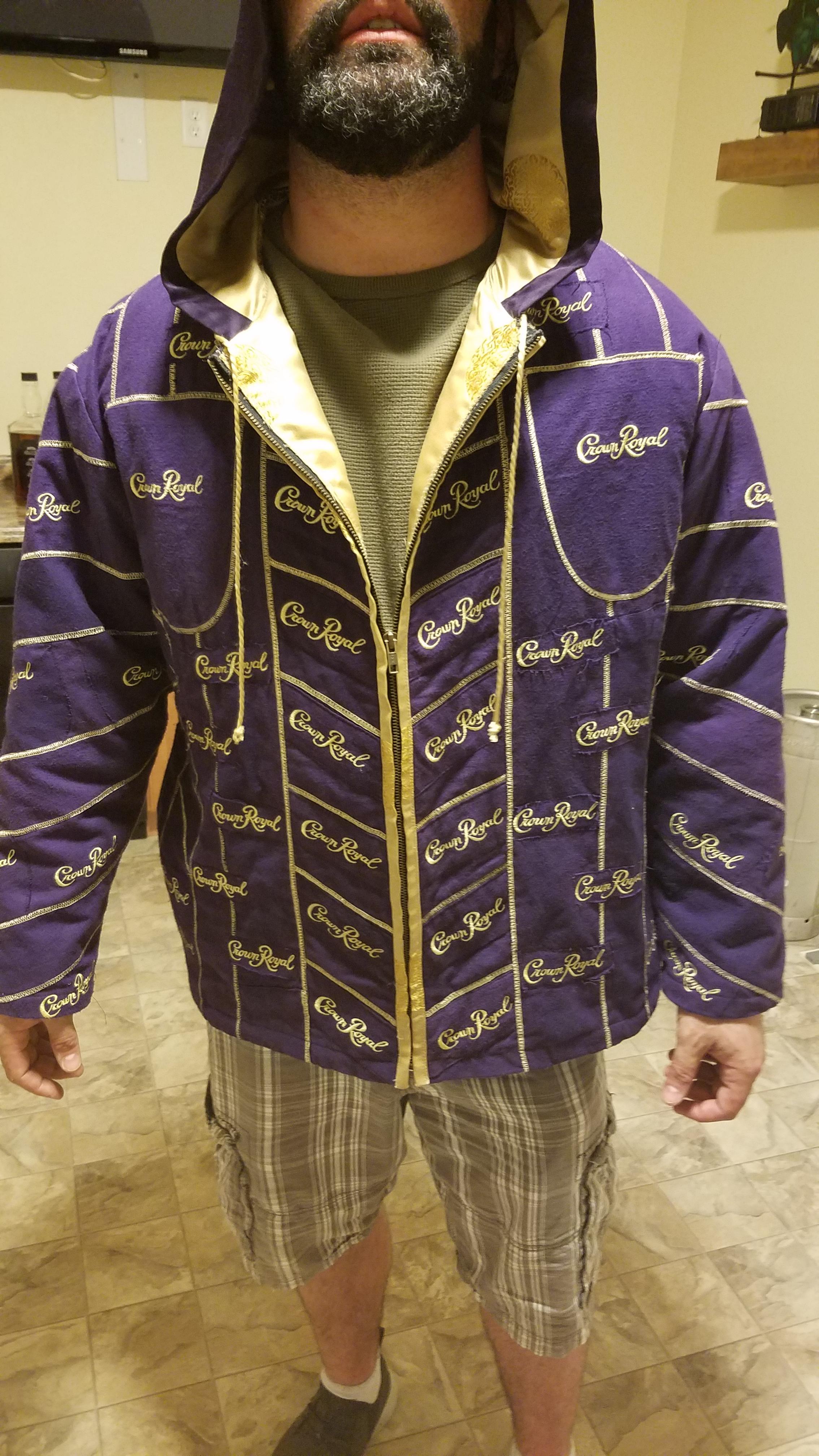 My friends hand made Crown Royal jacket...after many many bottles