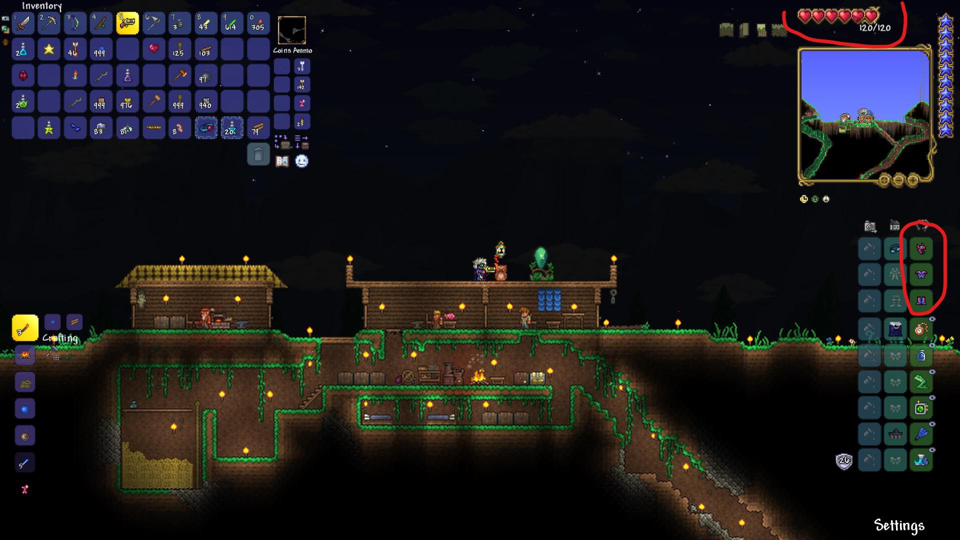 The result of a makeshift eater of souls farm early pre hardmode r