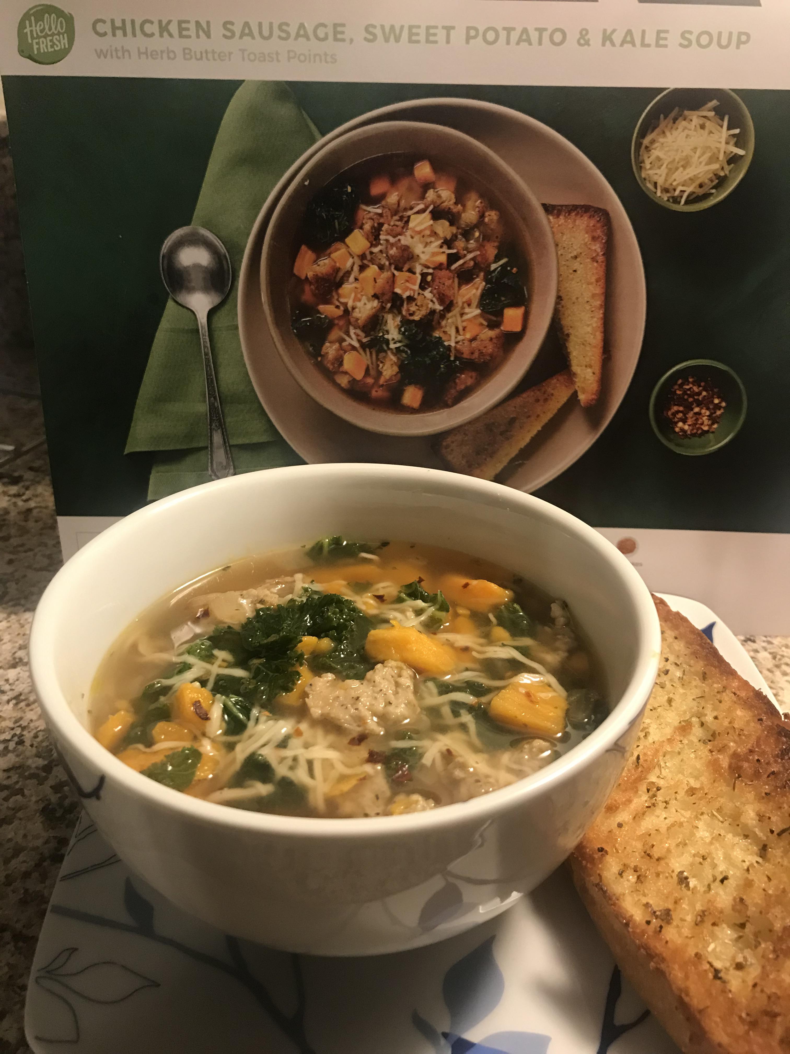 Chicken sausage, sweet potato & kale soup r/hellofresh