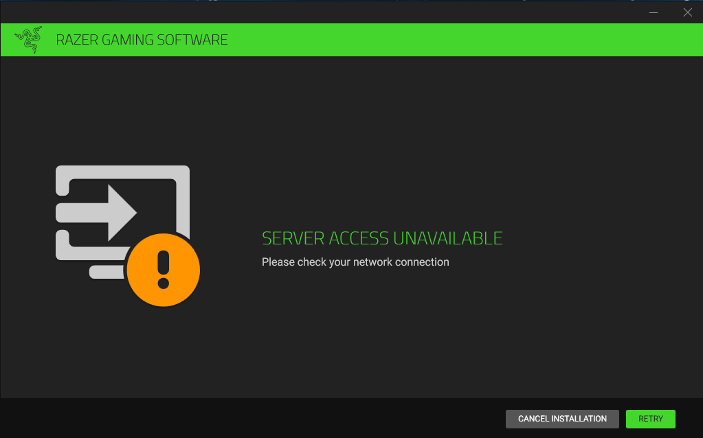 Razer Synapse 3 won't install Keep getting this "server
