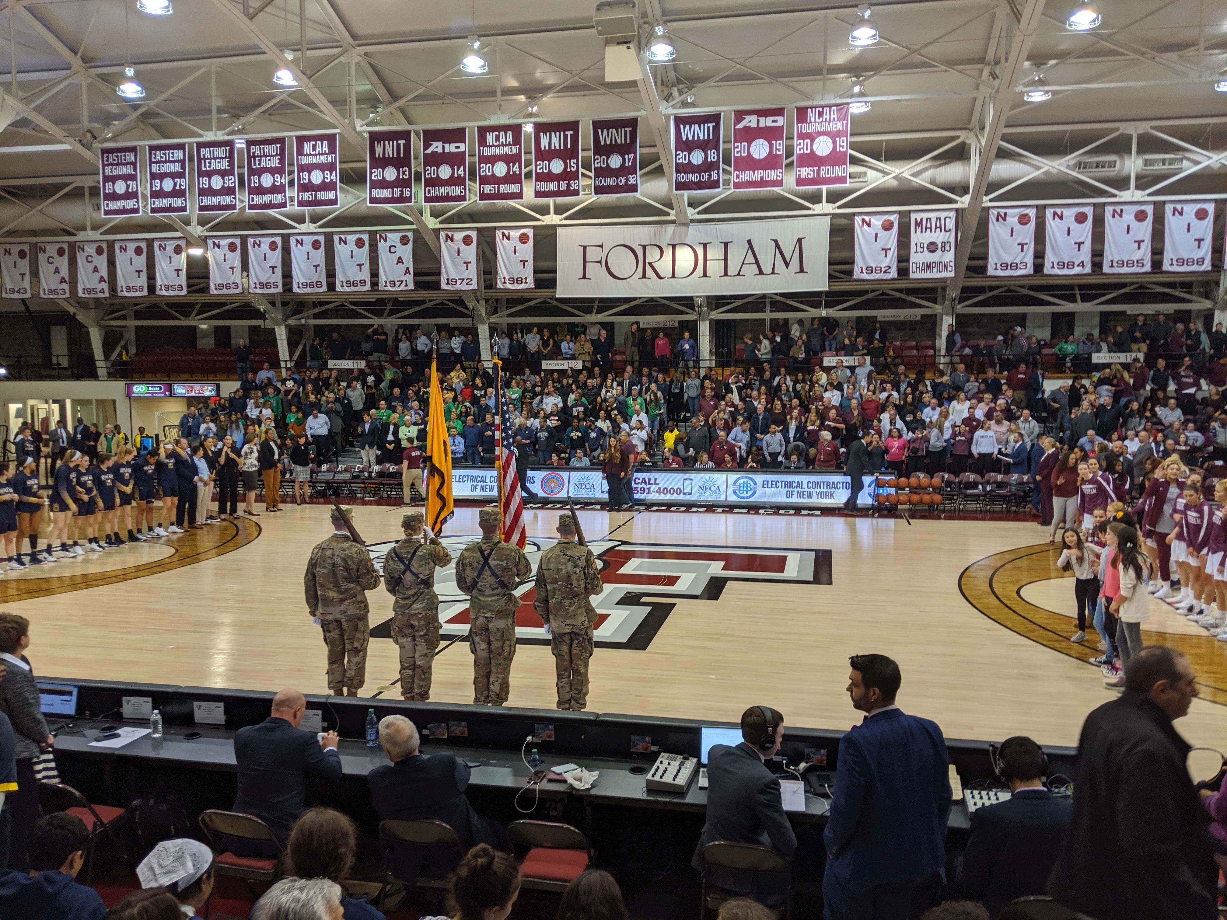 Checking in from Rose Hill Gymnasium for Fordham vs Notre Dame r/NCAAW