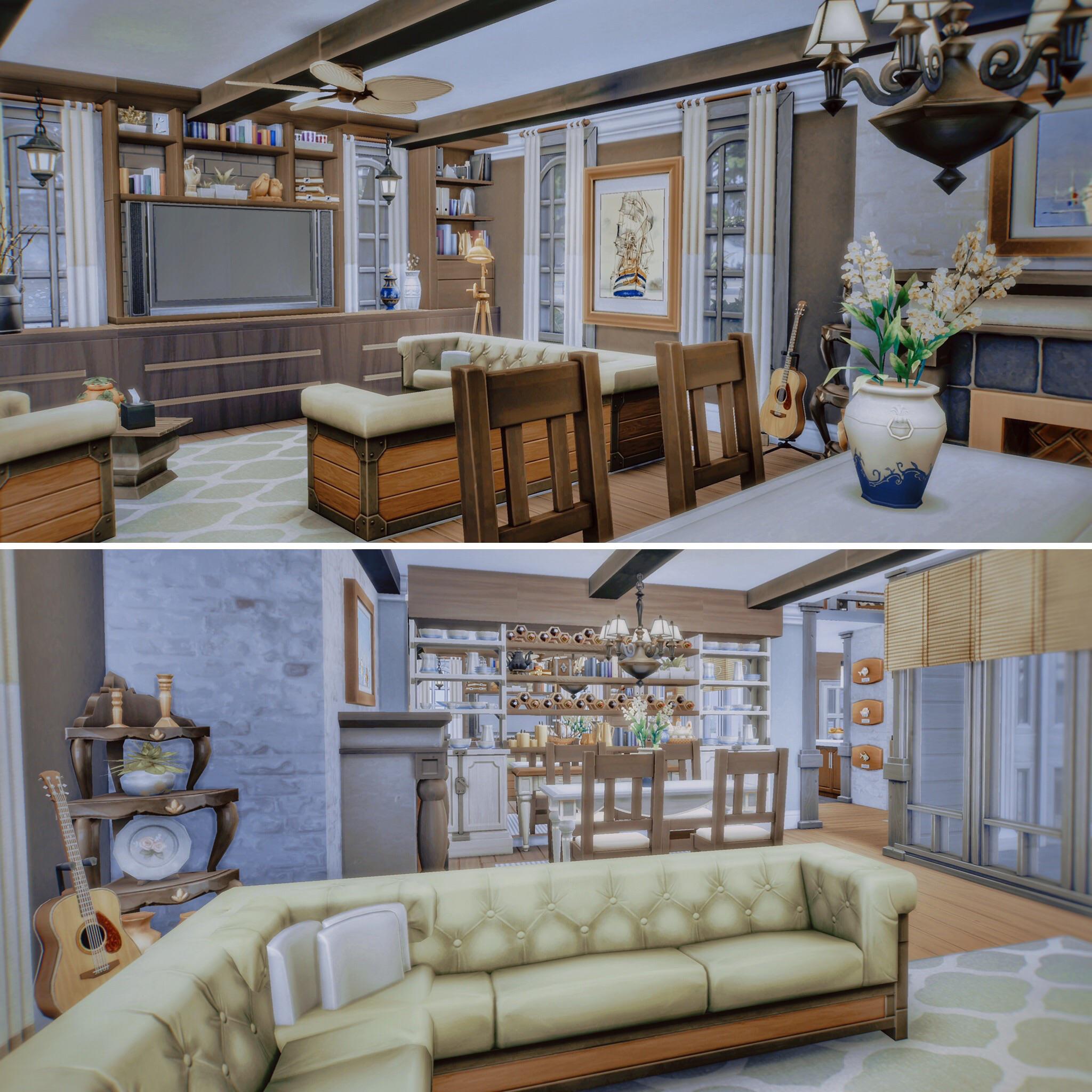 I spent wayyy too long on this living/dining room. (Base game only, no