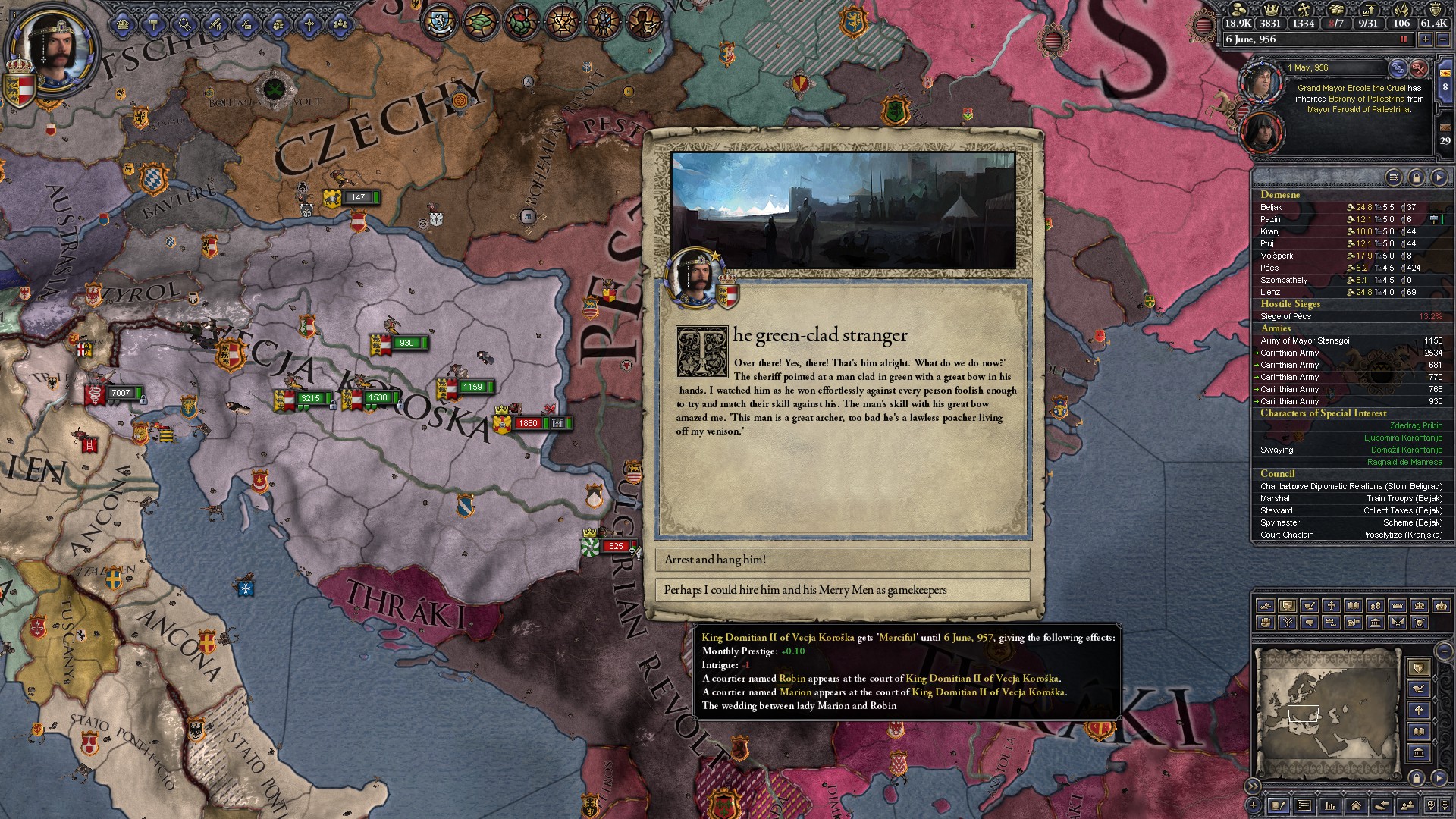 603 hours of playing ck2 and probably an equal amount watching it on