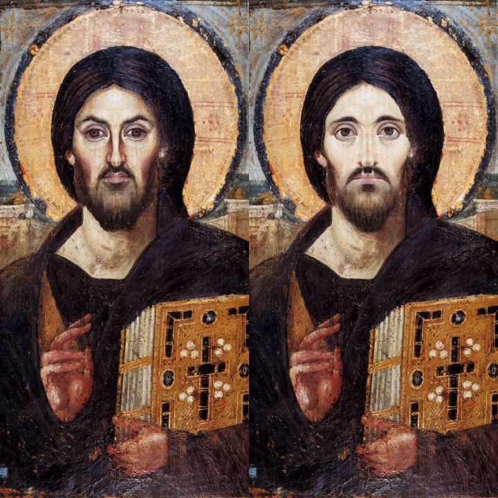 Christ Pantocrator Sinai Mirrored R Catholicism
