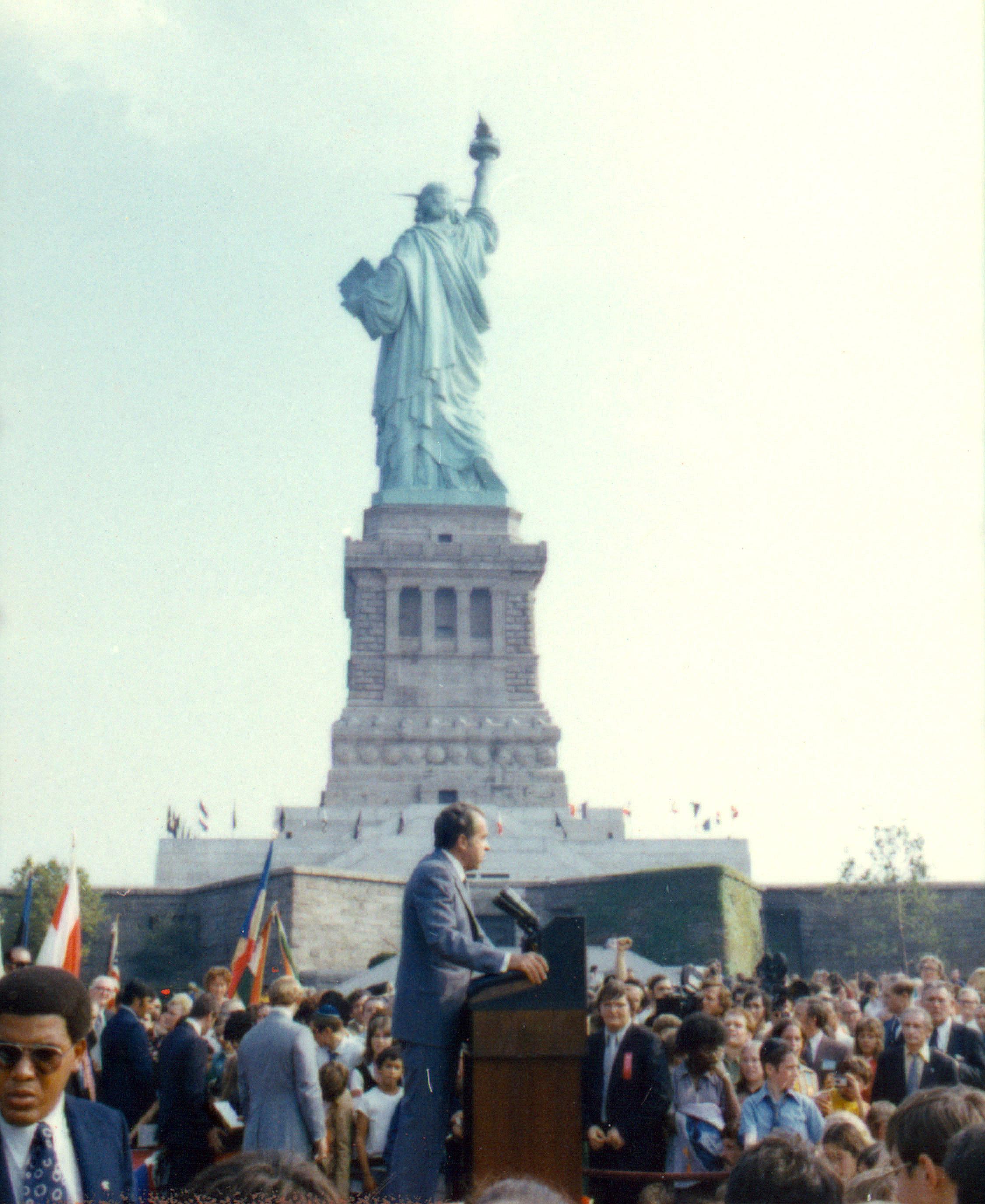 The statue of Liberty from the back, September 26, 1972. President