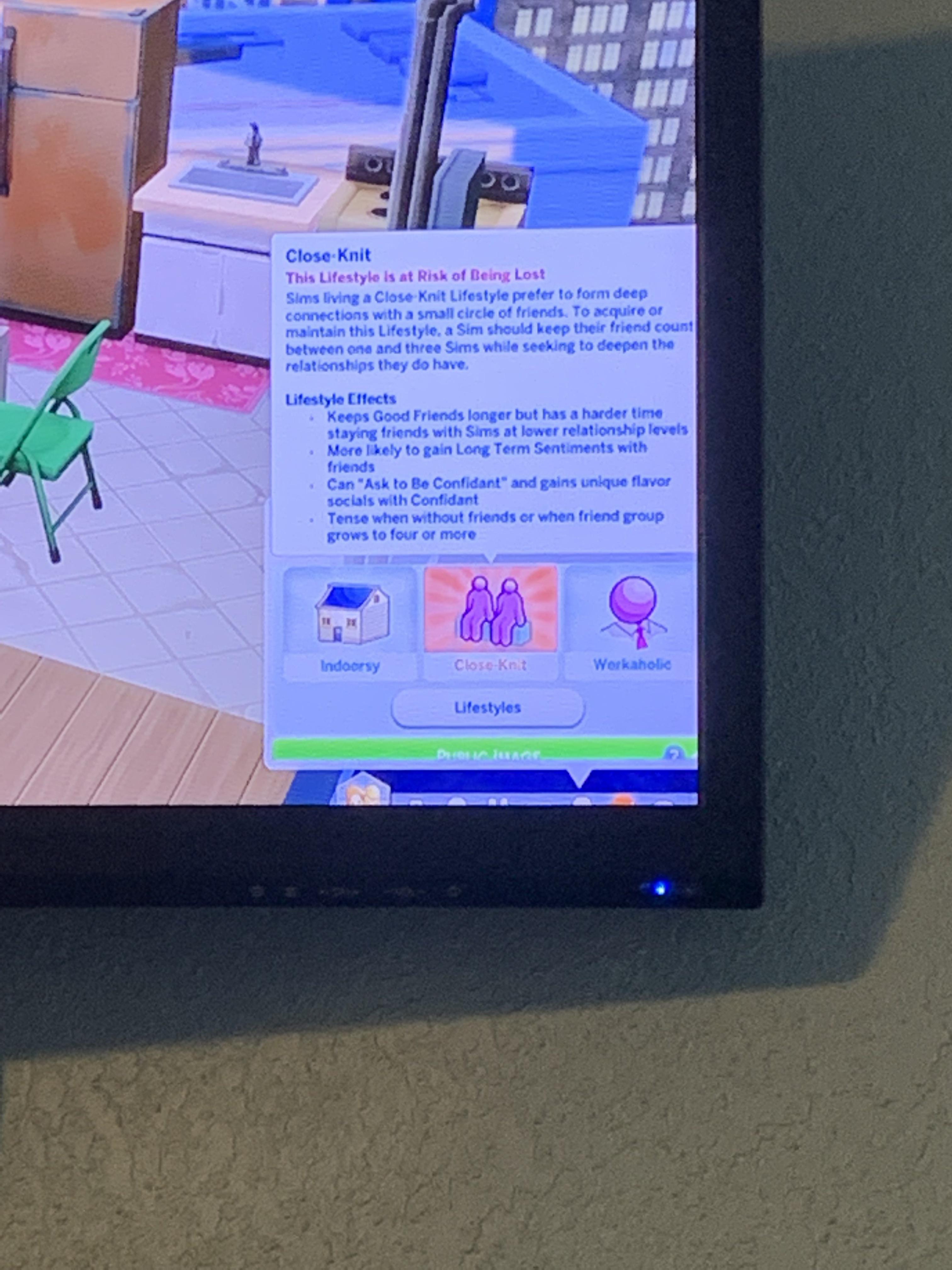 How do you turn off lifestyles r/Sims4