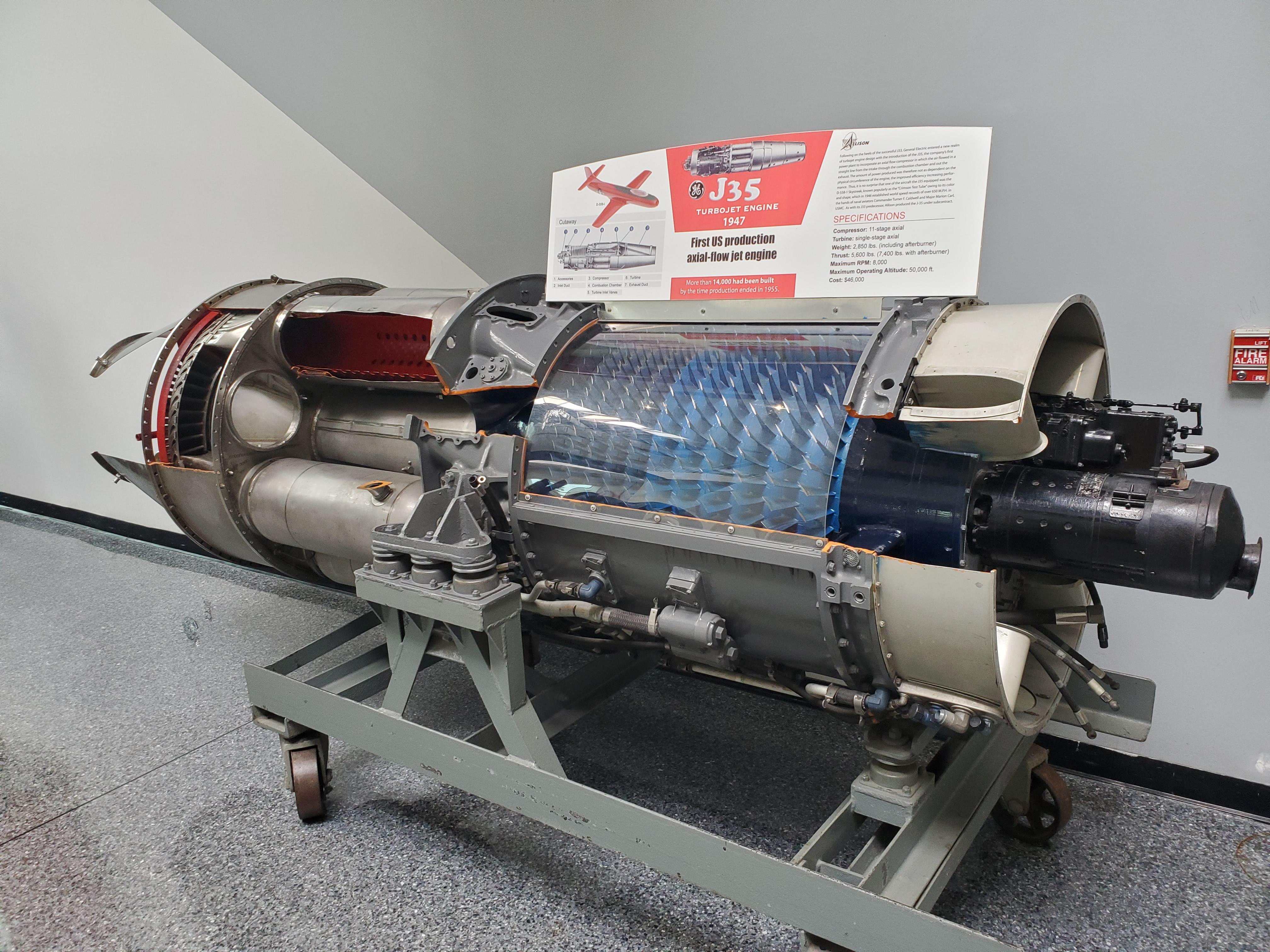 J35, designed by General Electric manufactured primarily by Allison