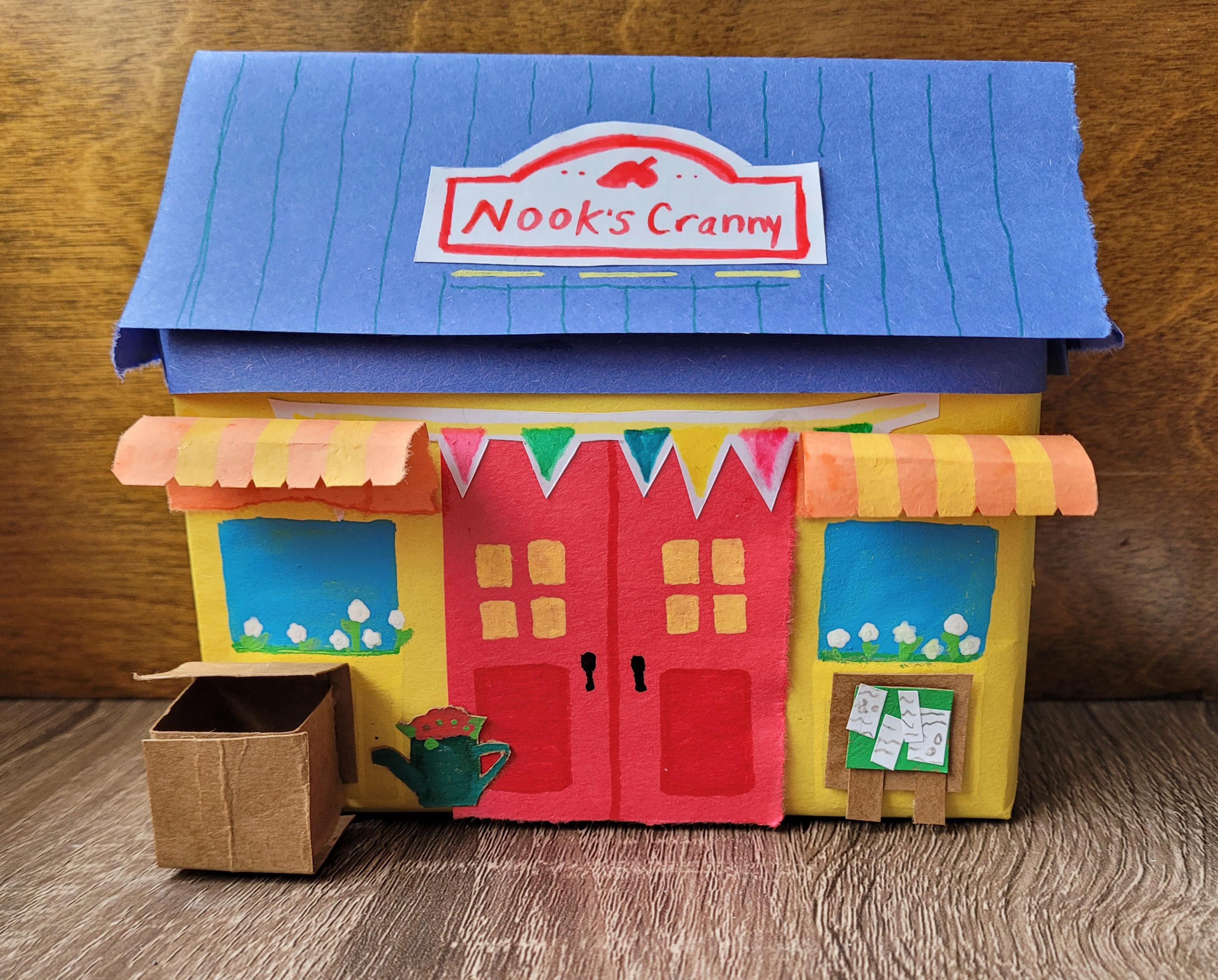 I made Nook's Cranny out of construction paper and wanted to show you